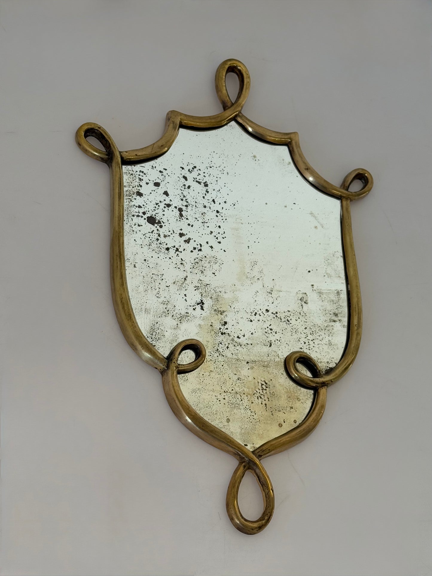 Vintage Italian Brass Ponti Style Mirror - One Available