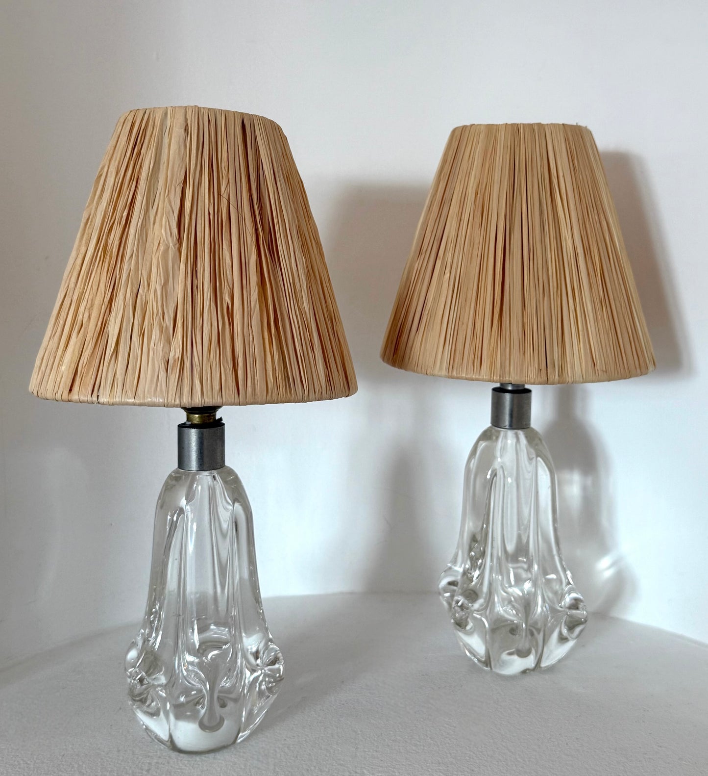 Pair of Antique French Crystal Lamps