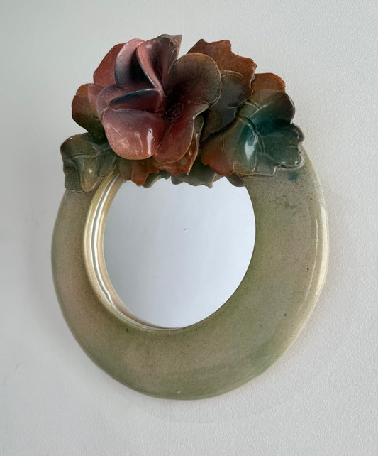 Vintage French Ceramic Mirror