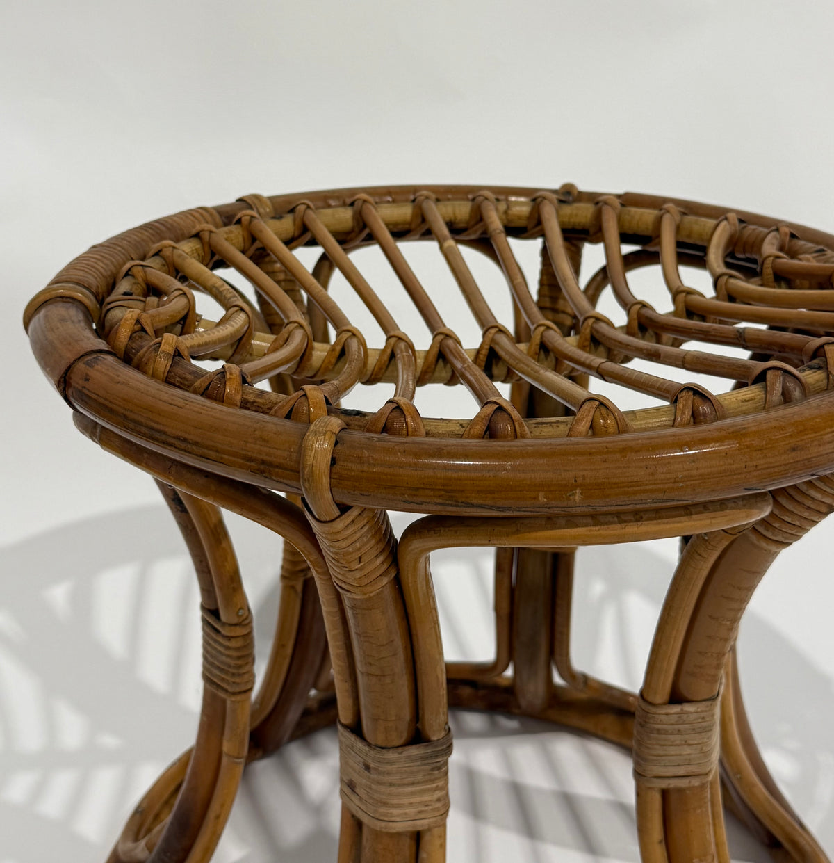 Italian Bamboo Stool by Franco Albini