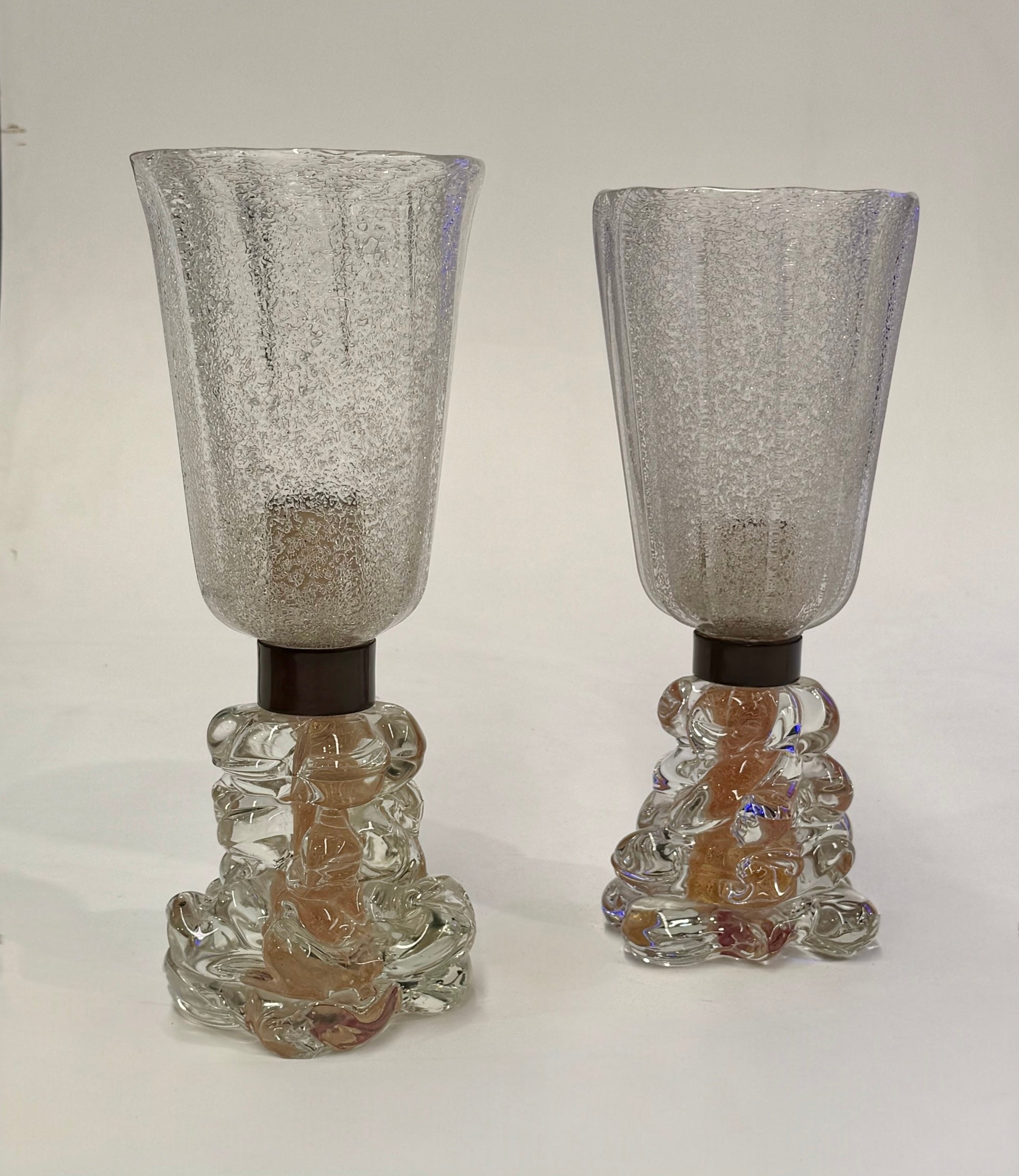 Vintage Italian Murano Glass Table Lamp - Two Available