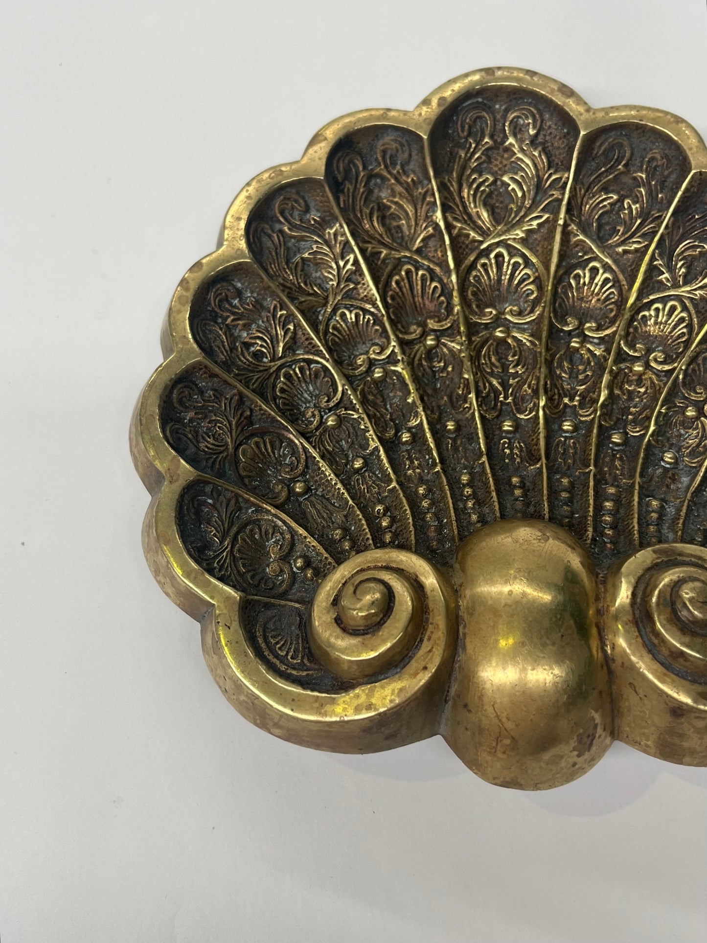 Vintage Brass Shell Wall Hanging - Two Available