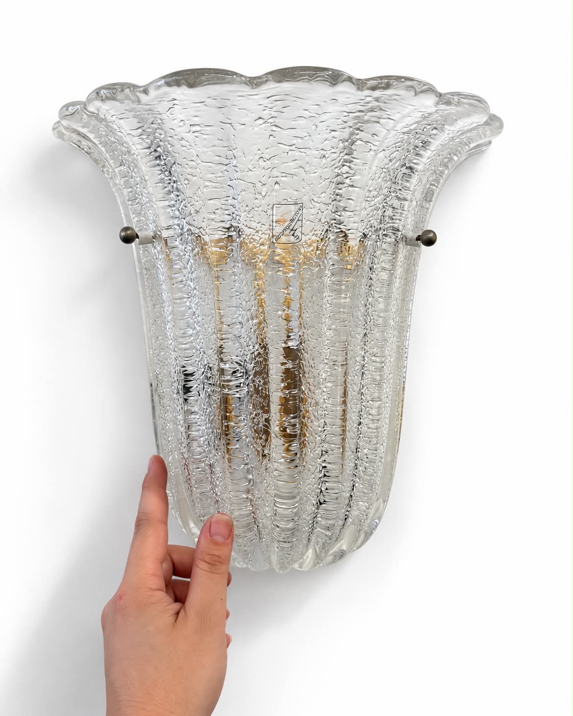 Vintage Murano Scalloped Wall Light - Three Available