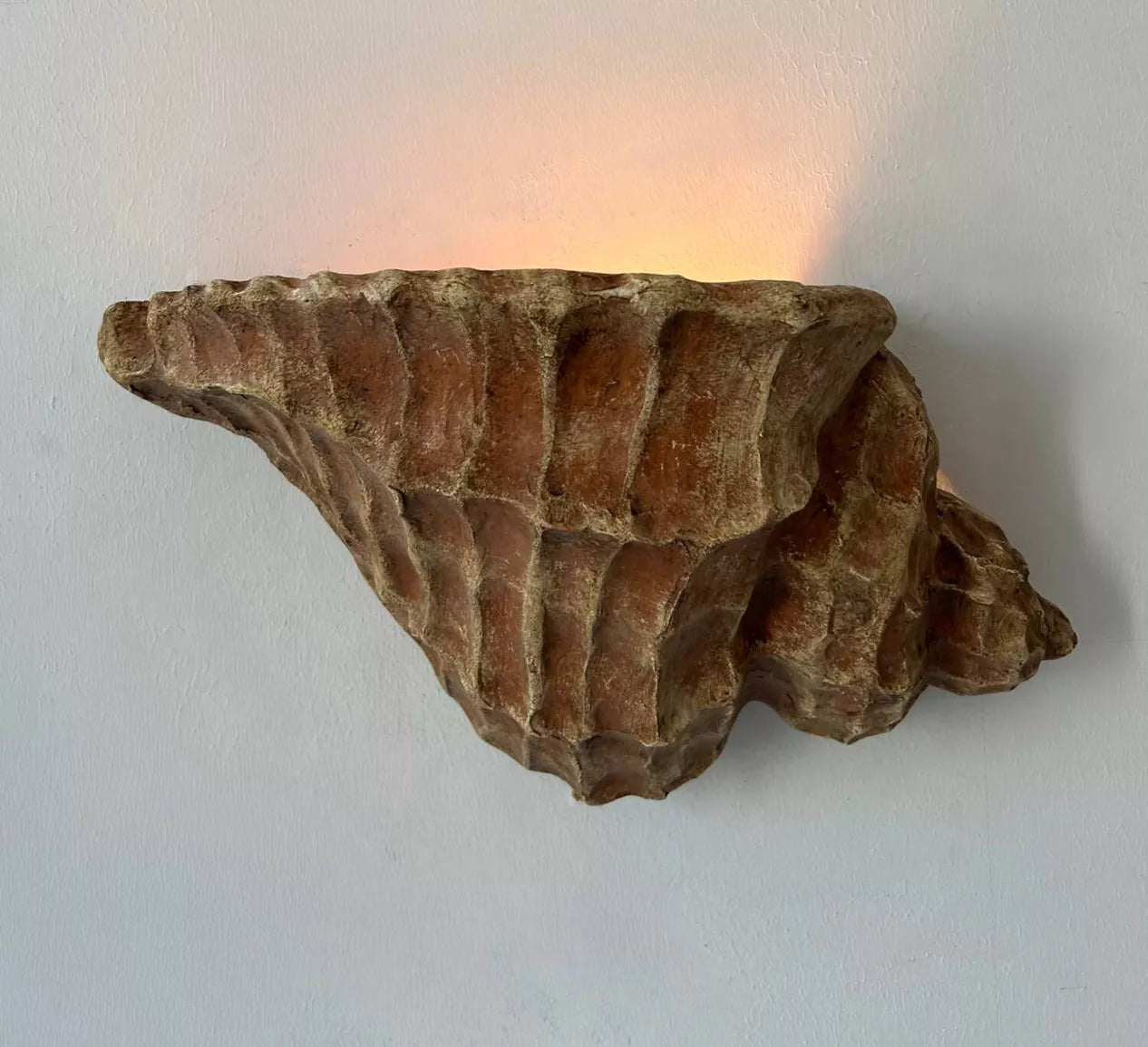 1970’s French Plaster Shell Wall Light - Two Available