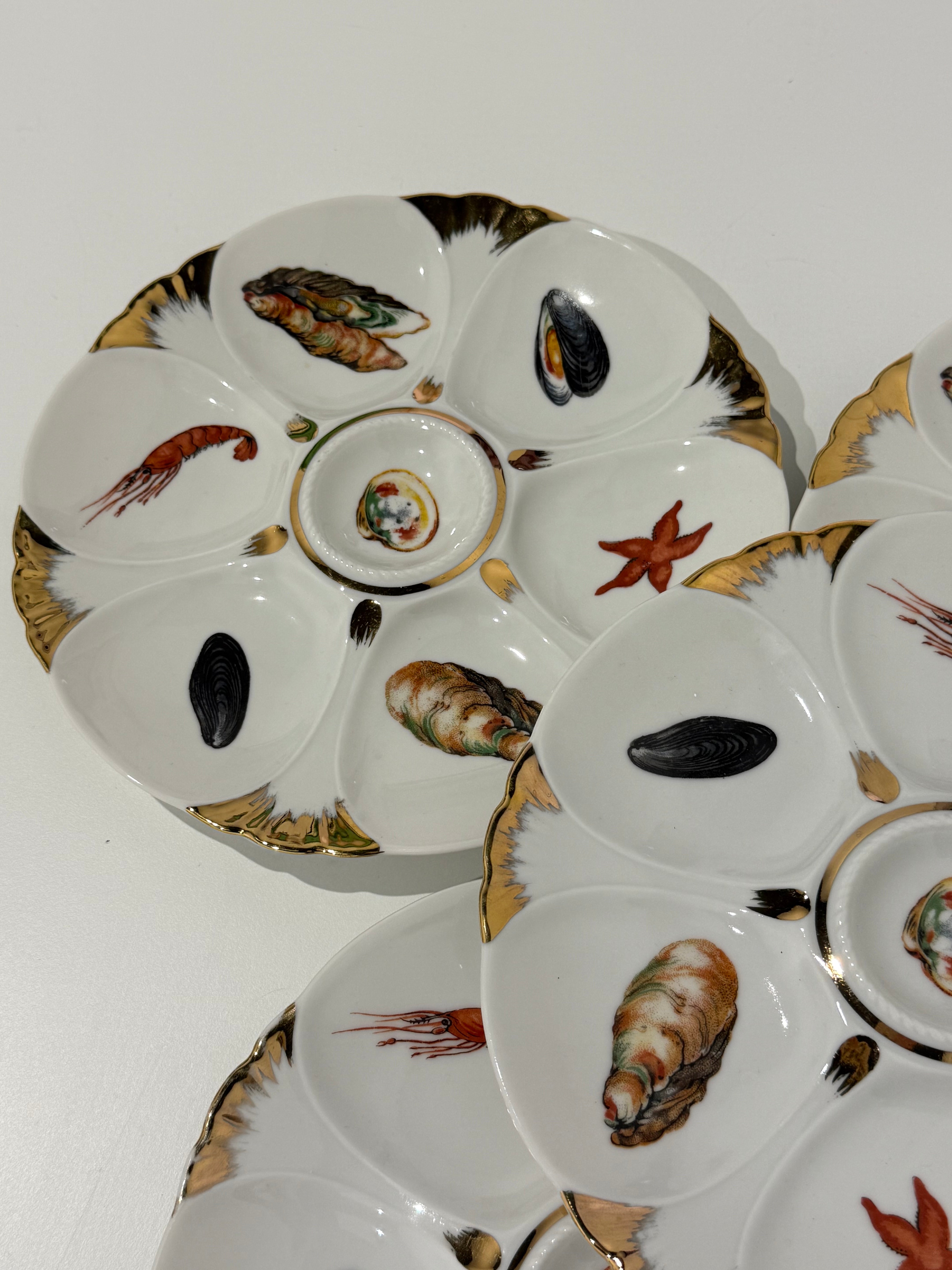 Vintage French Oyster Plate by Limoges - 3 Available