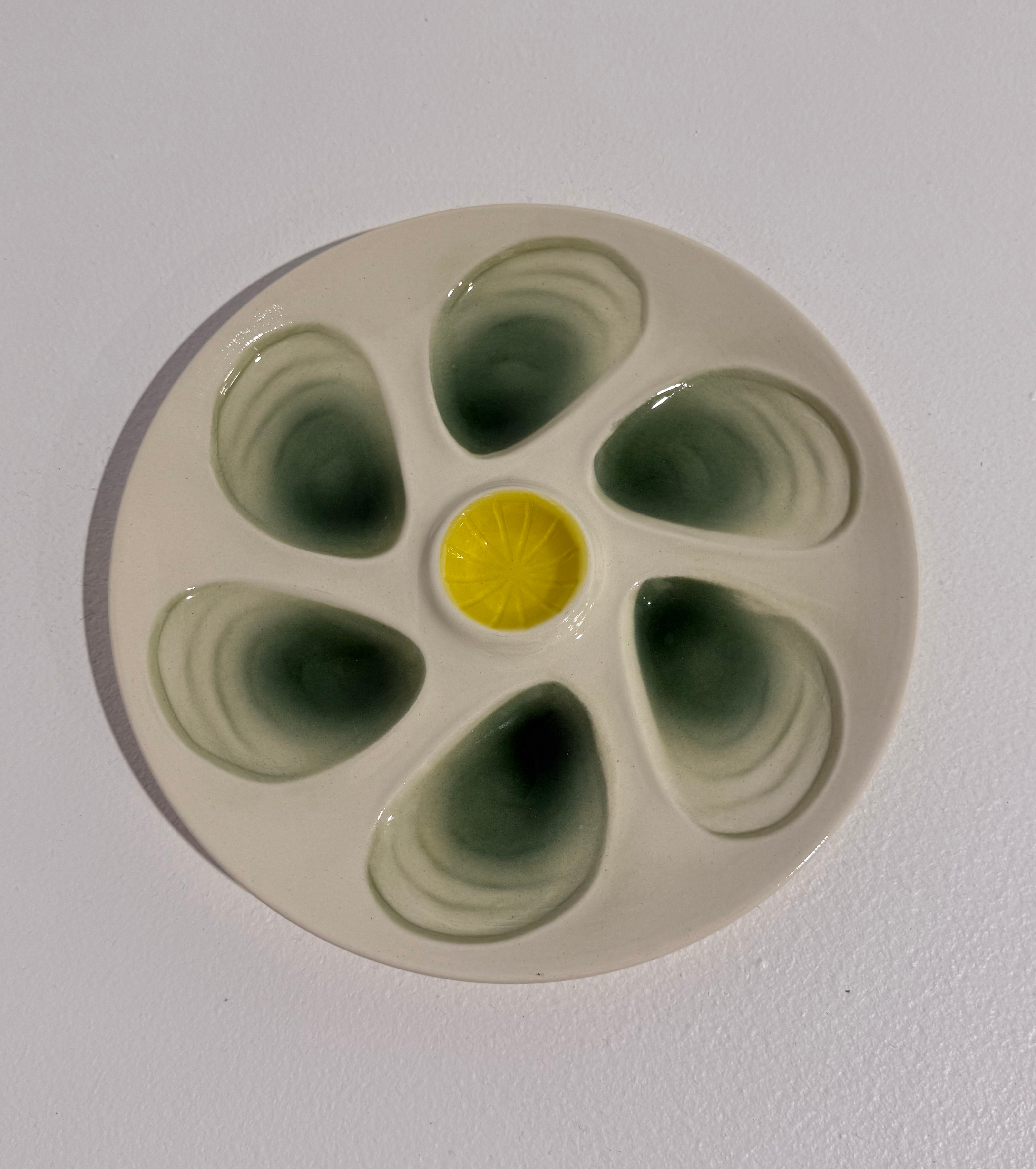 French Ceramic Oyster Plate - Four Available