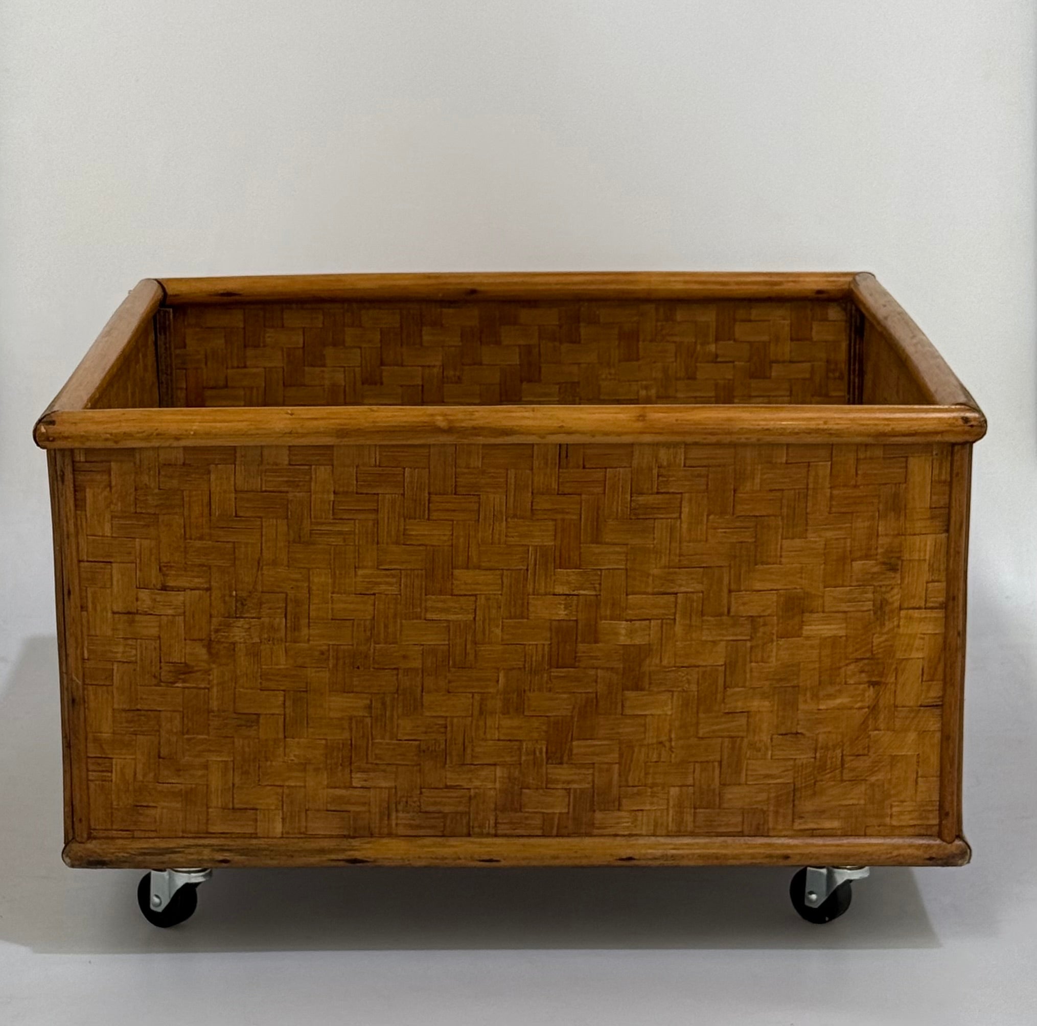 Vintage Italian Pressed Bamboo Planter