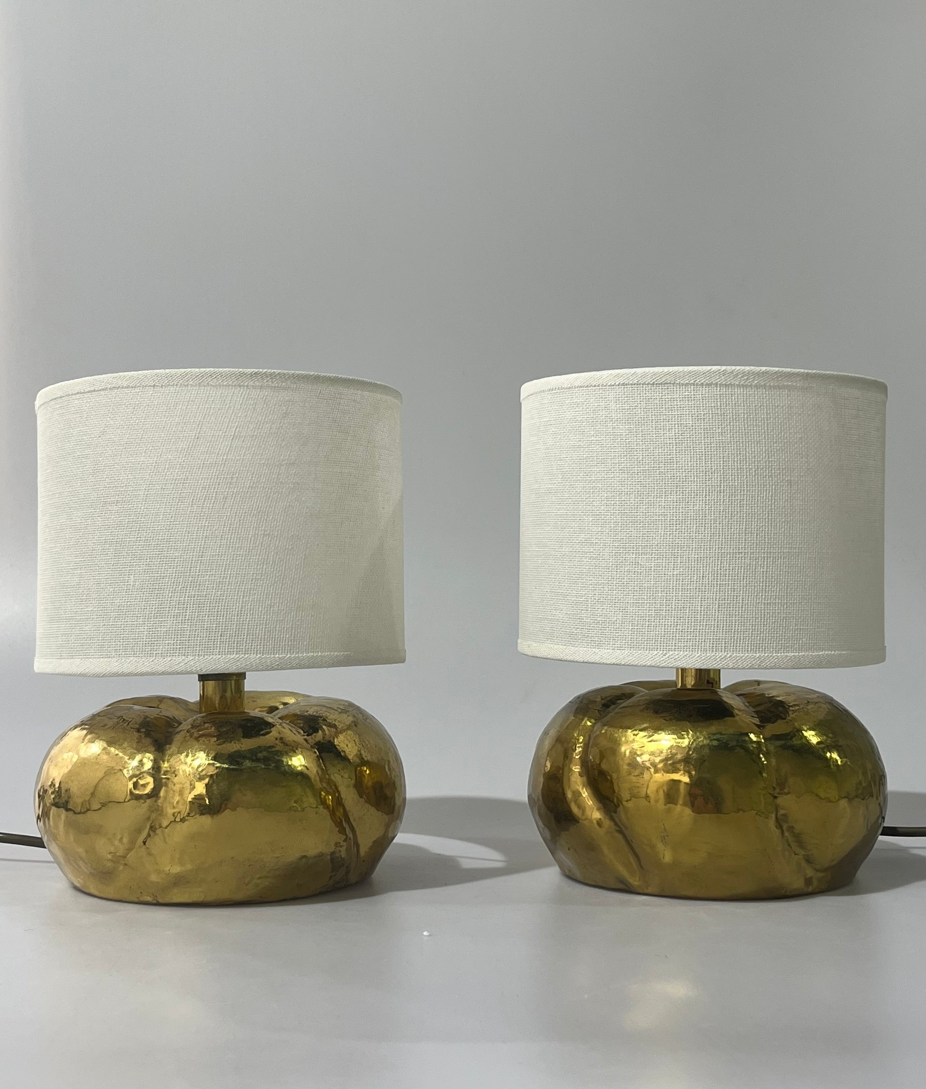 Pair of 1970’s Italian Brass Table Lamps