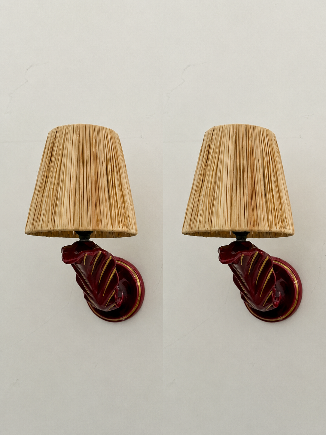 Pair of 1940’s French Ceramic Wall Lights