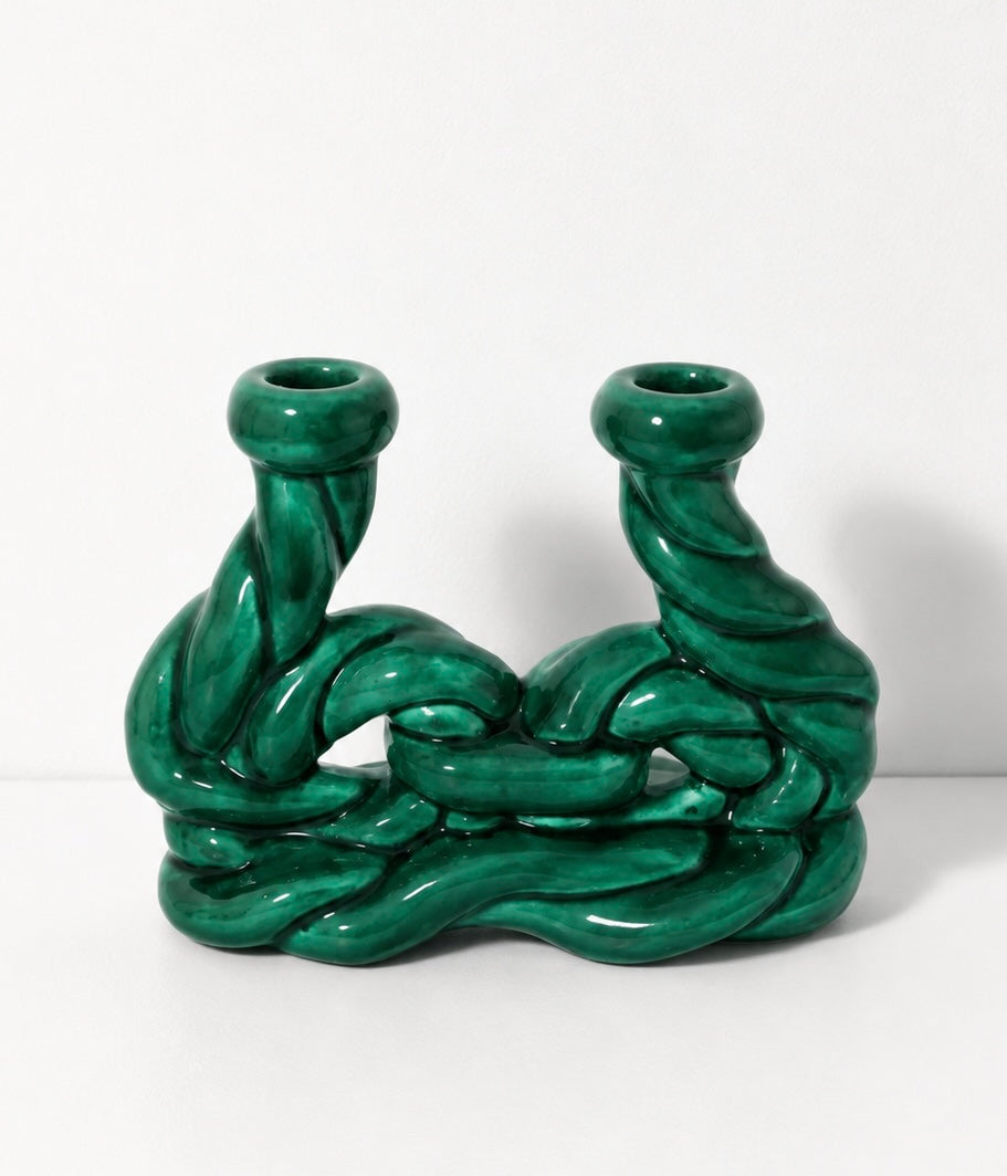 French Ceramic Candle Holder - Two Available
