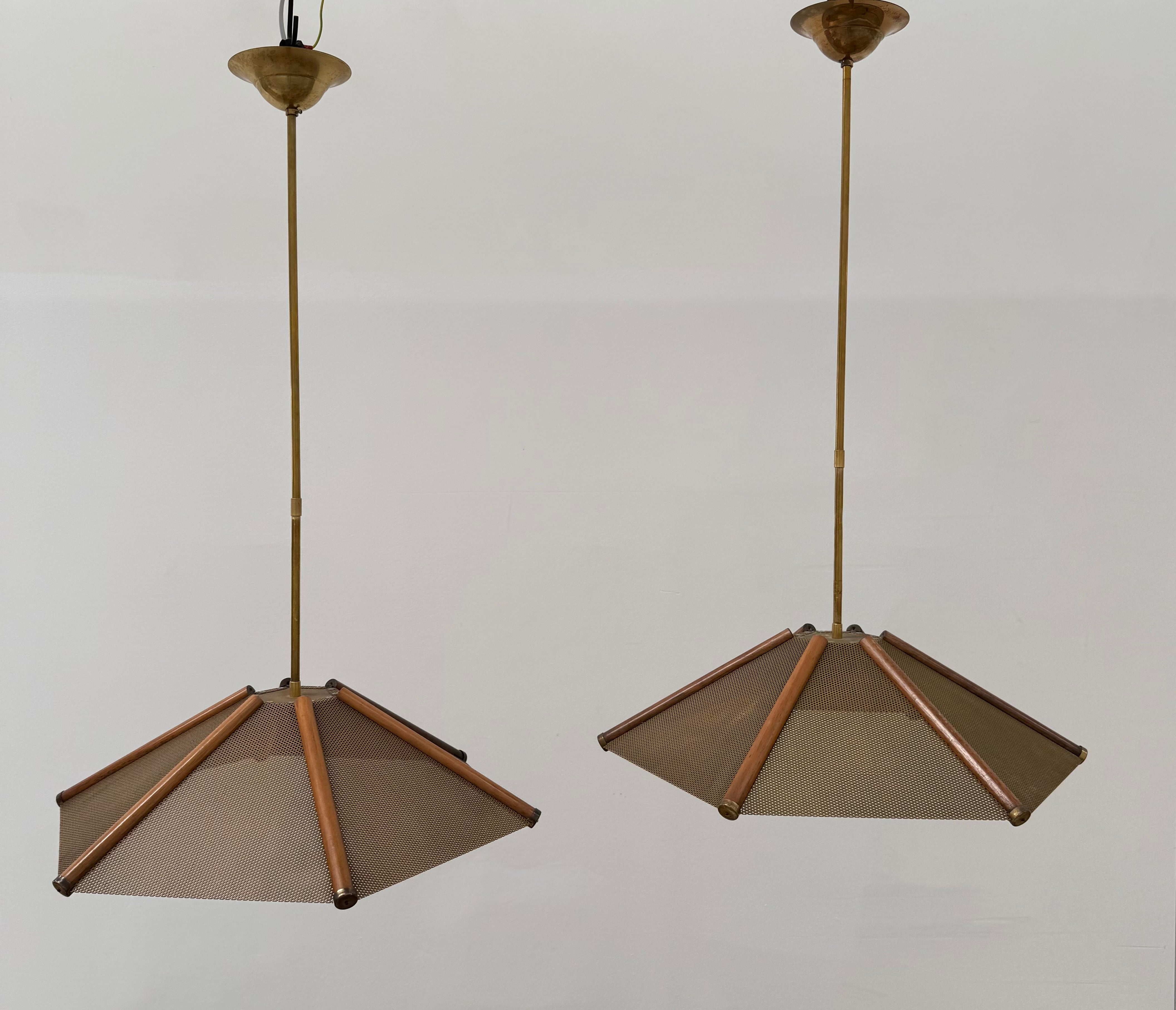 Vintage Perforated Metal Pendant - Two Available