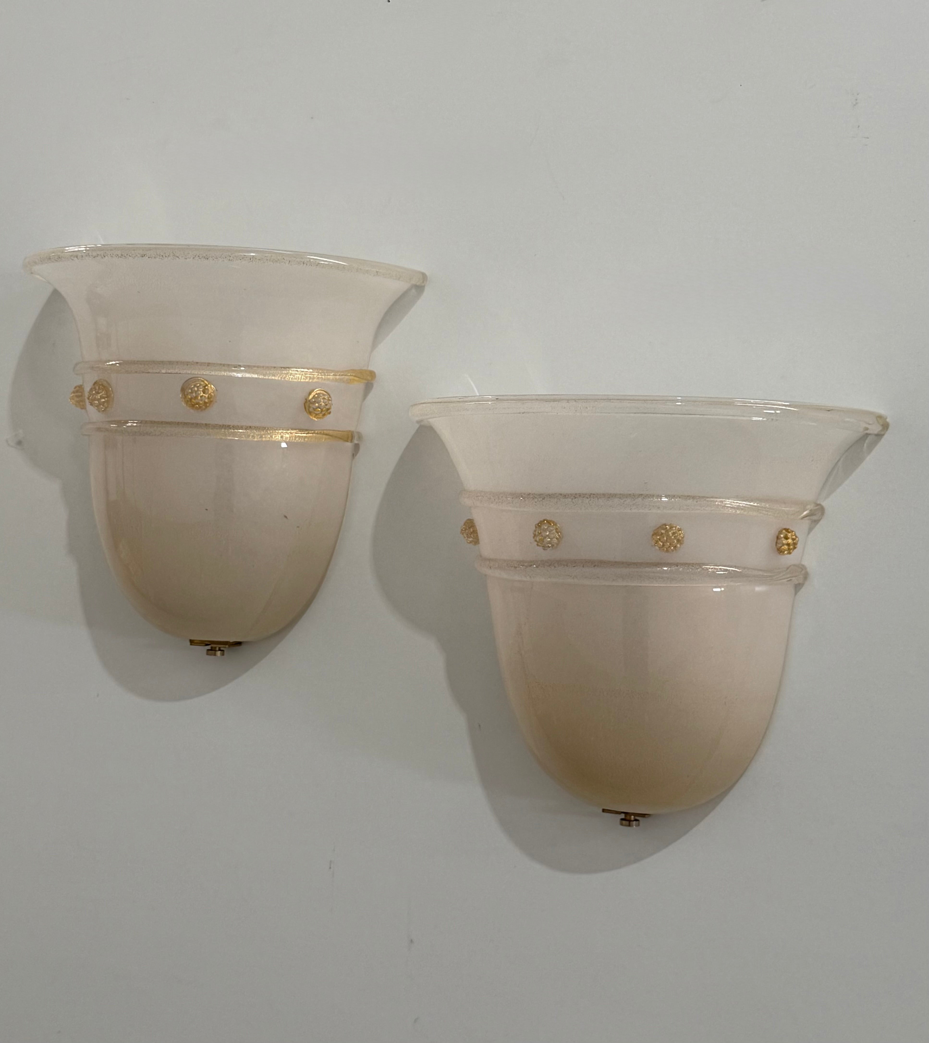 Pair of Murano Glass Wall Lights by Barovier & Toso