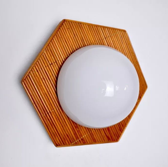 Large French Bamboo Wall Light - Two Available