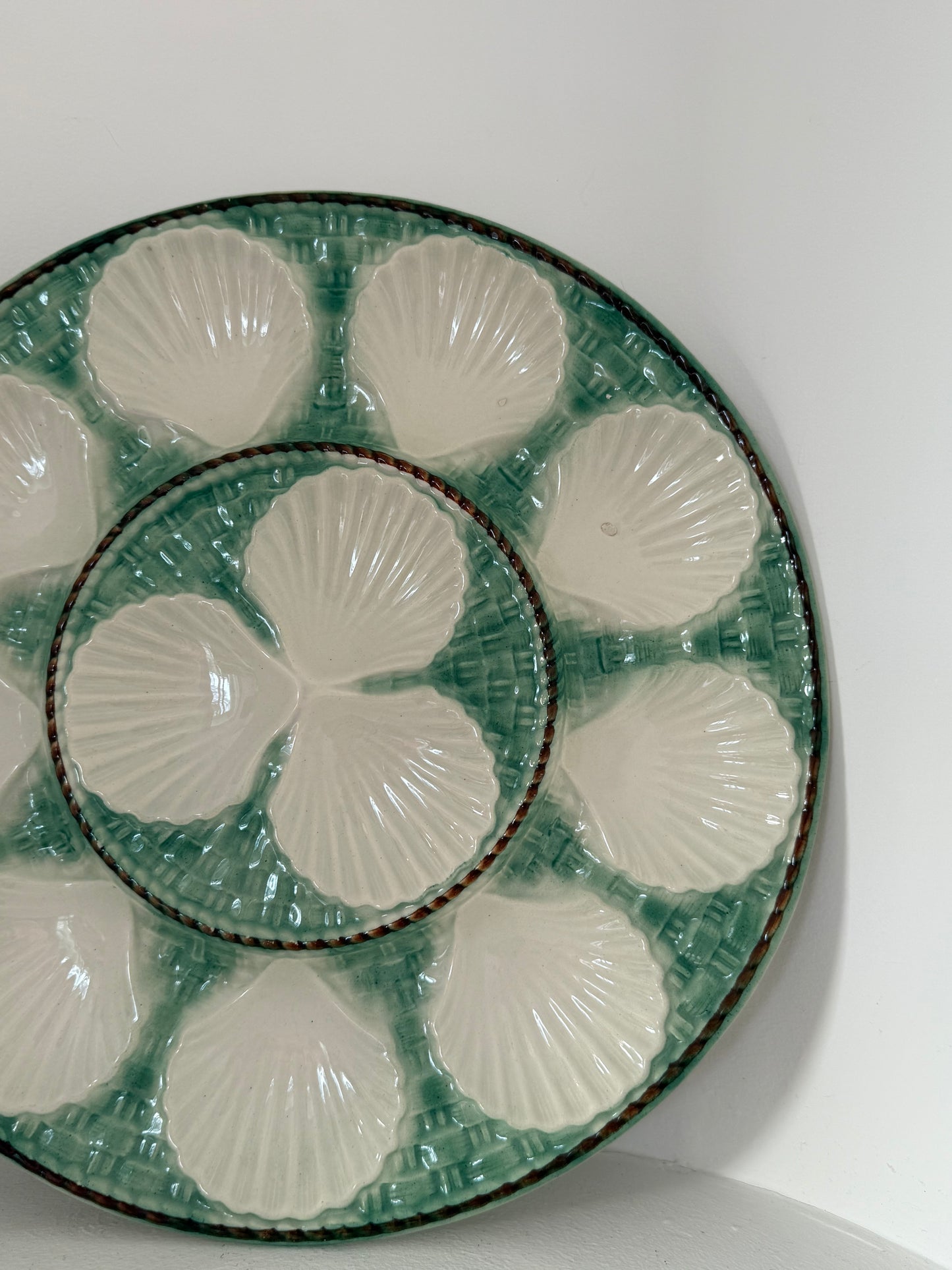 Antique French Ceramic Oyster Platter