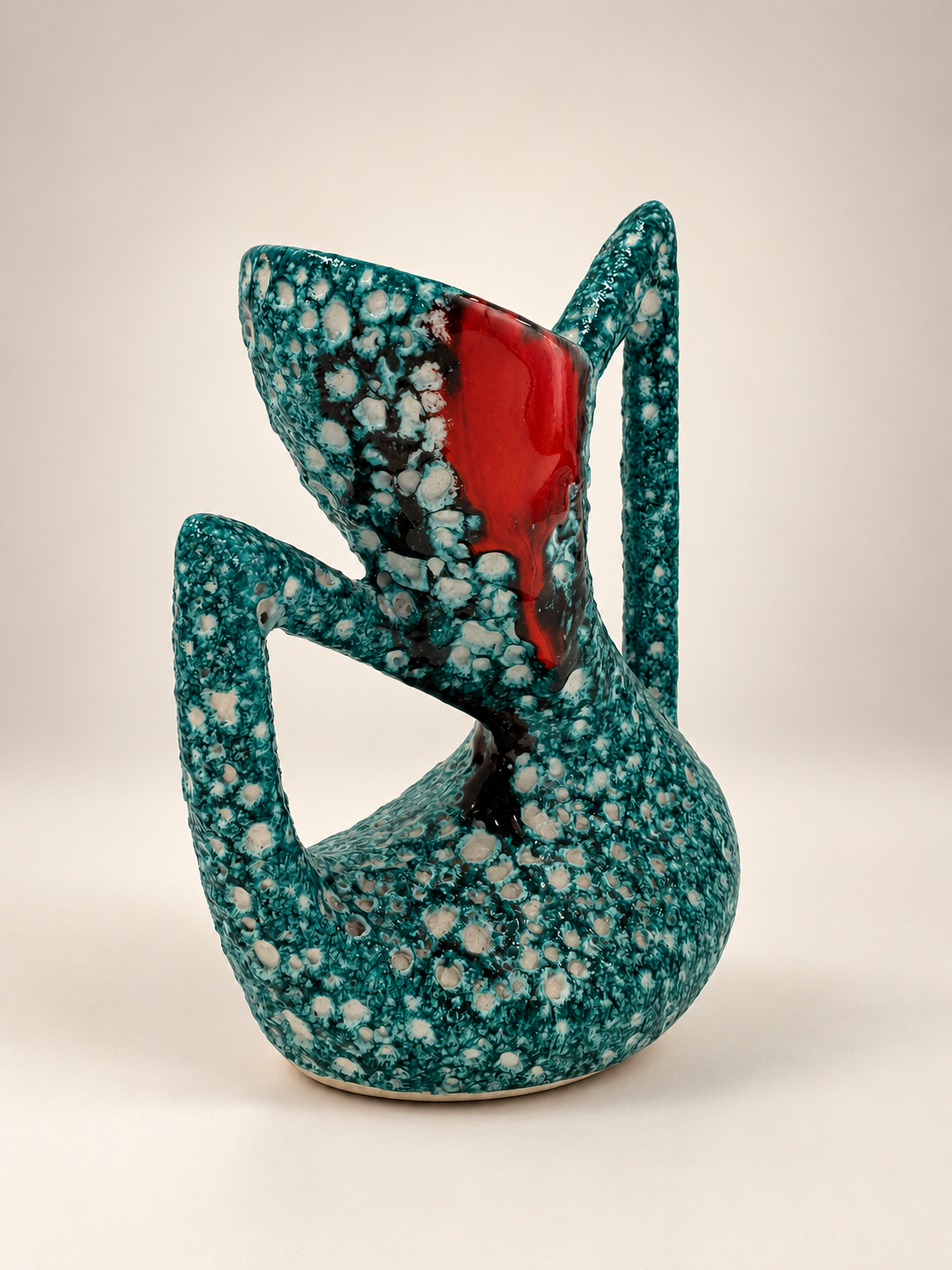 French Ceramic Fat Lava Vase