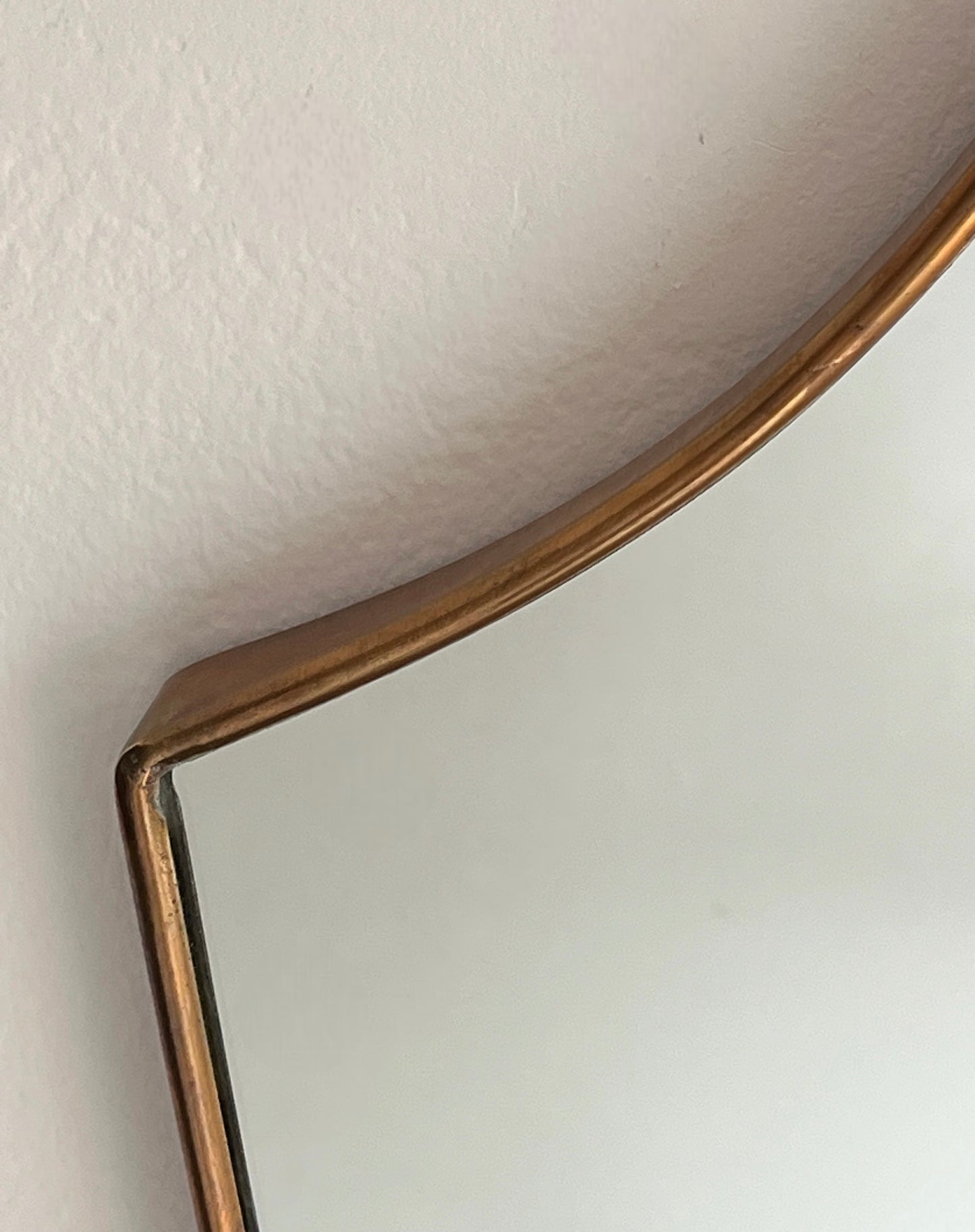 Vintage Italian Brass Shield Mirror