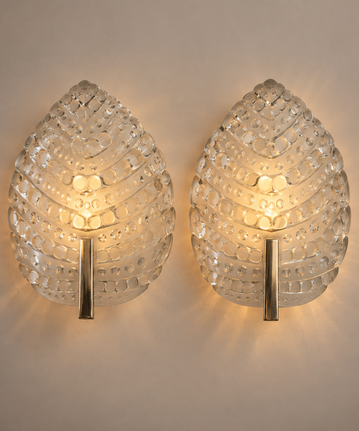 Pair of Vintage Leaf Wall Lights by Kaiser Leuchten, Circa 1960's