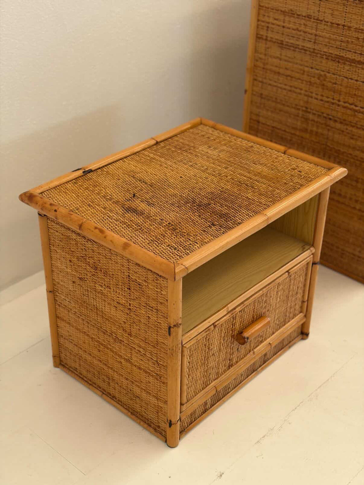 PRE-ORDER: Pair of Italian Bamboo Bedsides by Dal Vera