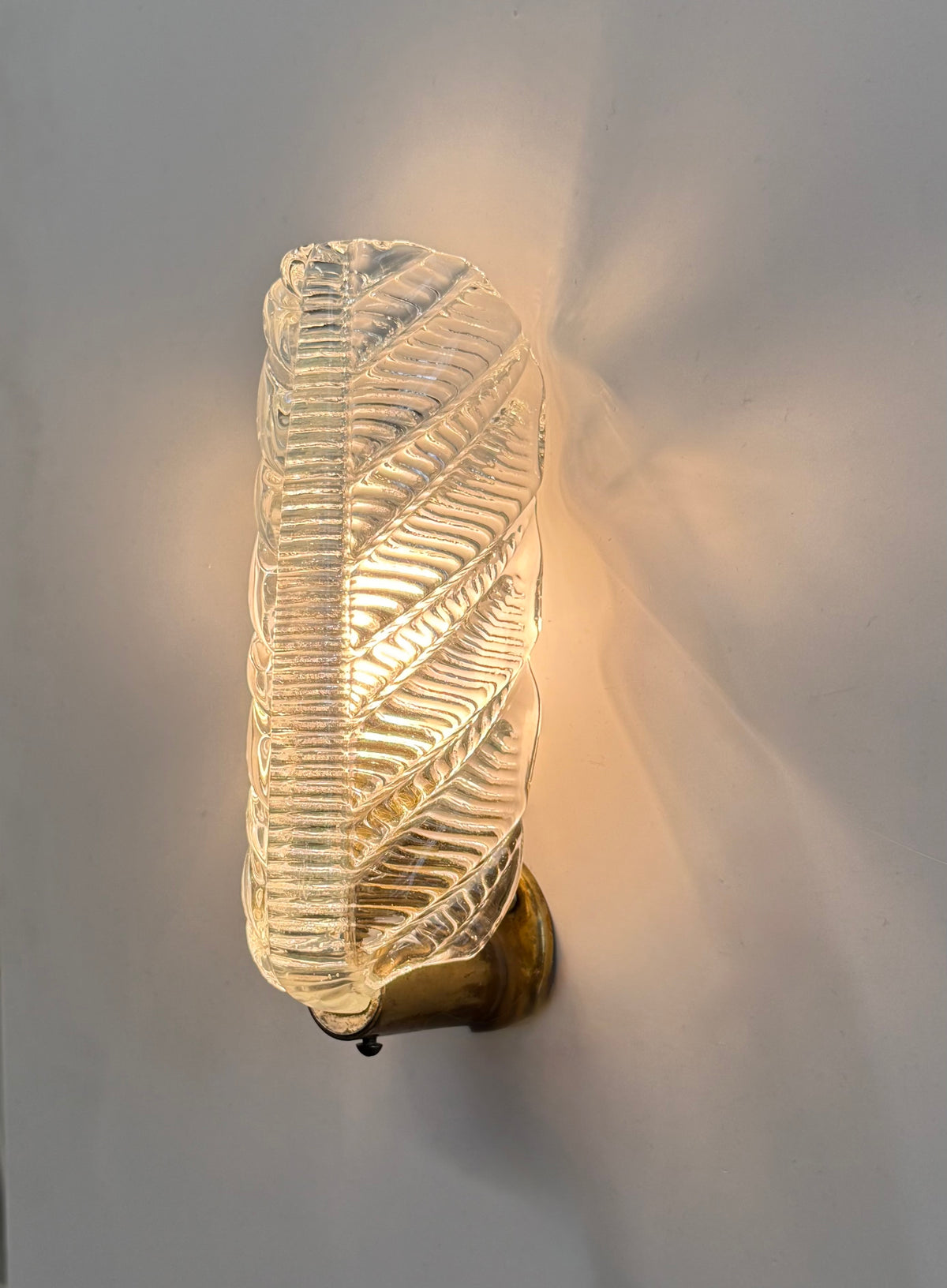 Murano Glass Leaf Wall Light by Barovier - Three Available