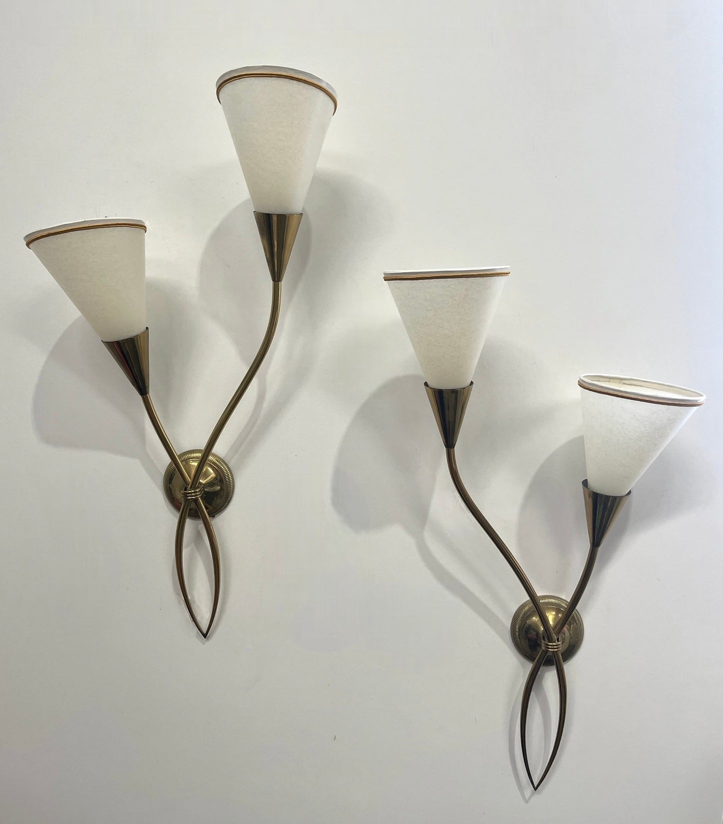 Pair of 1950’s French Wall Lights by Maison Arlus