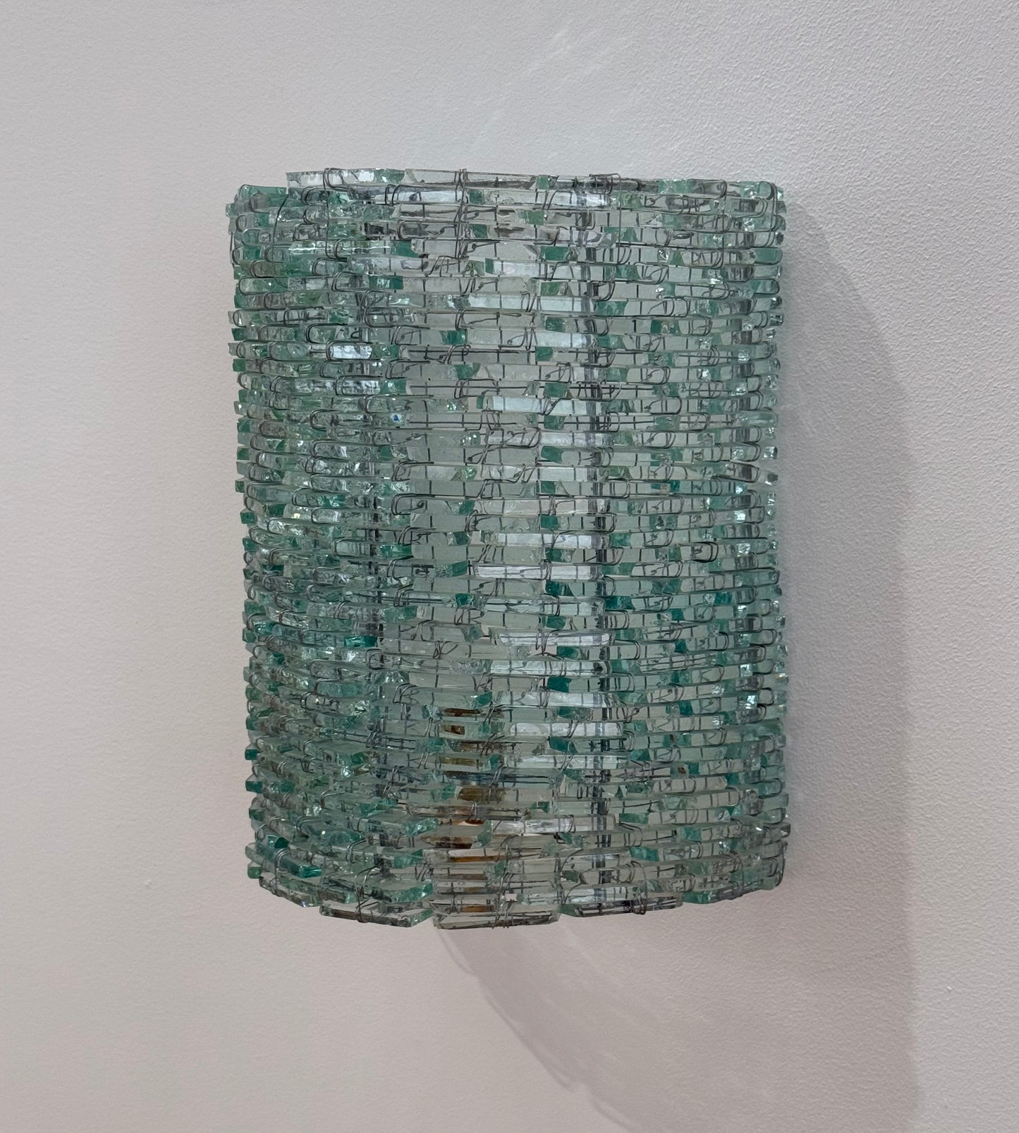 Pair of Vintage Italian Segmented Glass Wall Lights