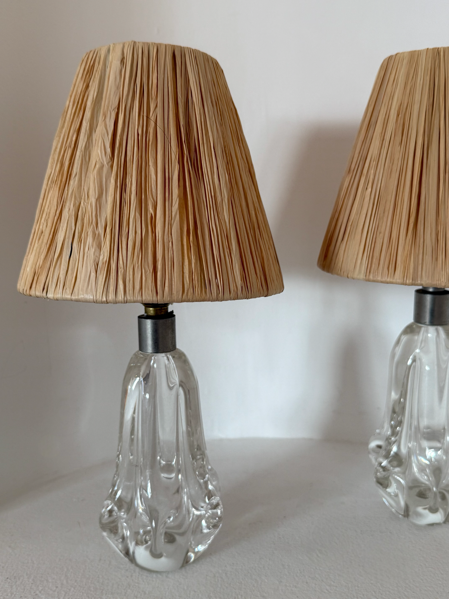 Pair of Antique French Crystal Lamps