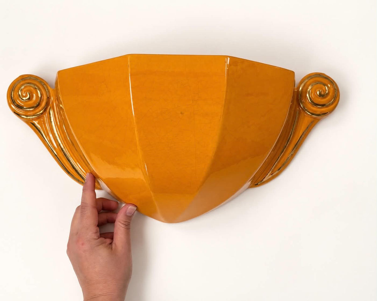 Pair of French Ceramic Wall Lights by Longwy