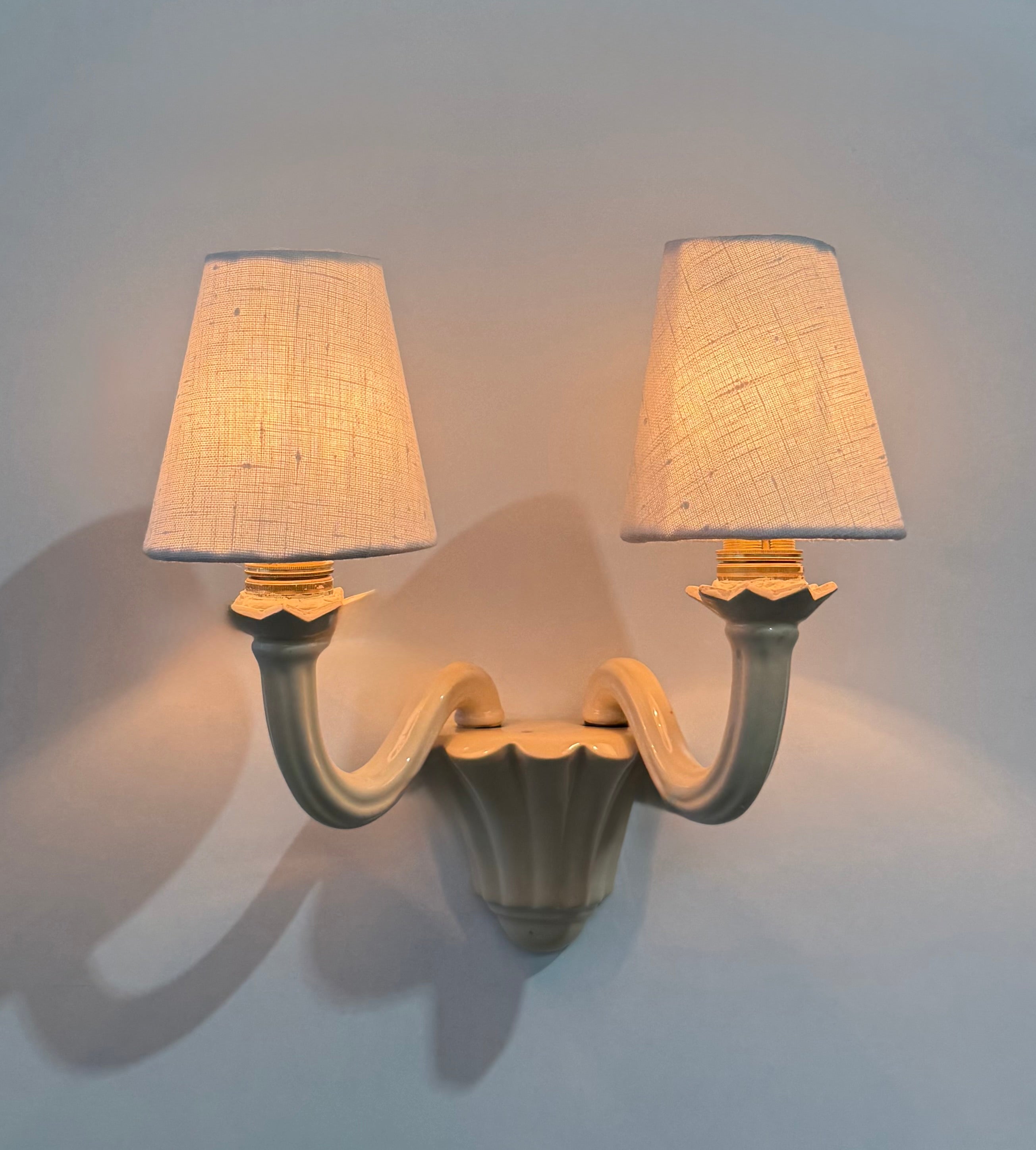 Pair of 1950’s French Ceramic Wall Lights