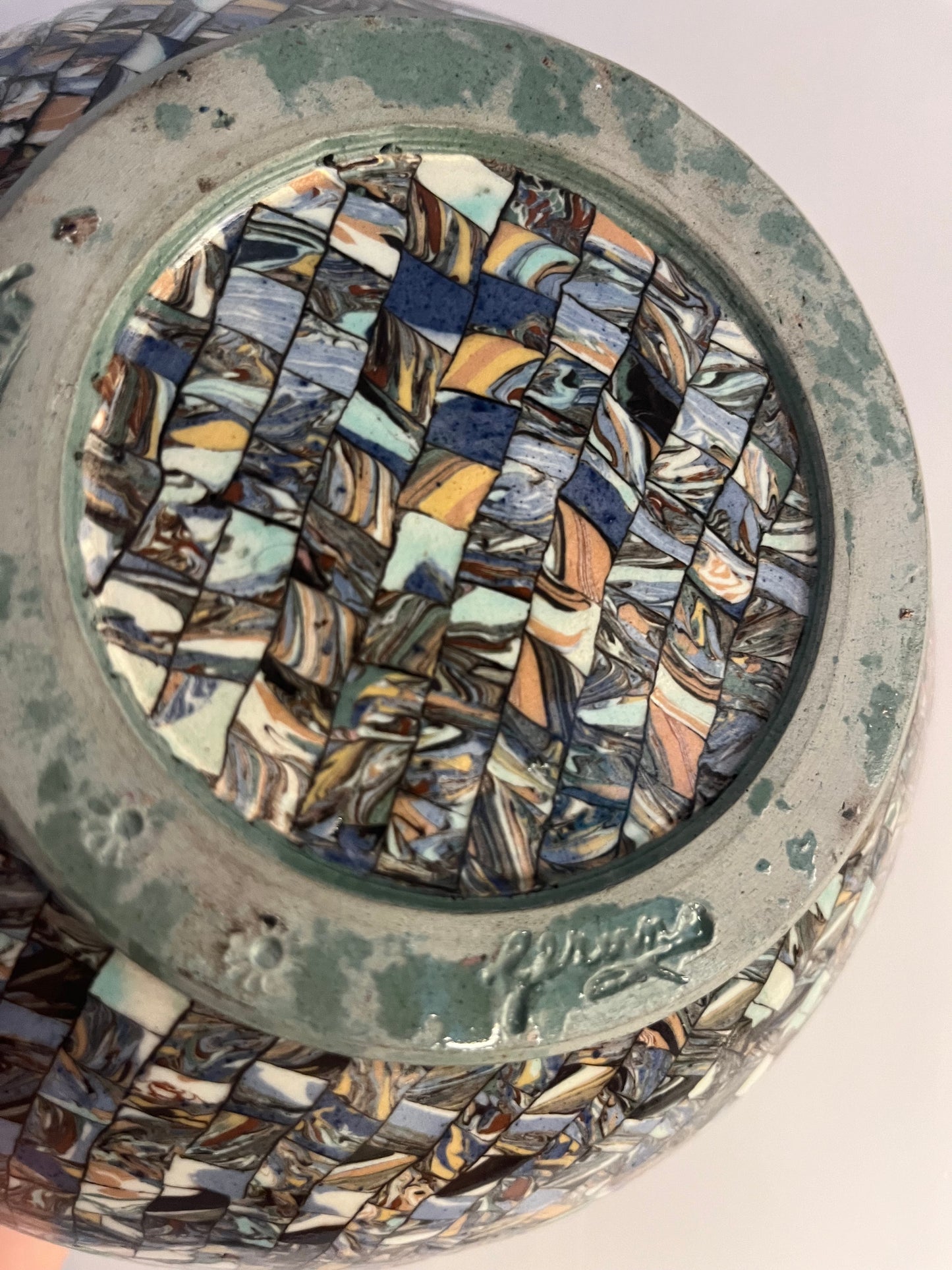 French Ceramic Mosaic Vase by Jean Gerbino, Vallauris