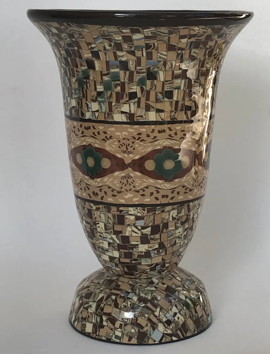 French Ceramic Mosaic Vase by Jean Gerbino