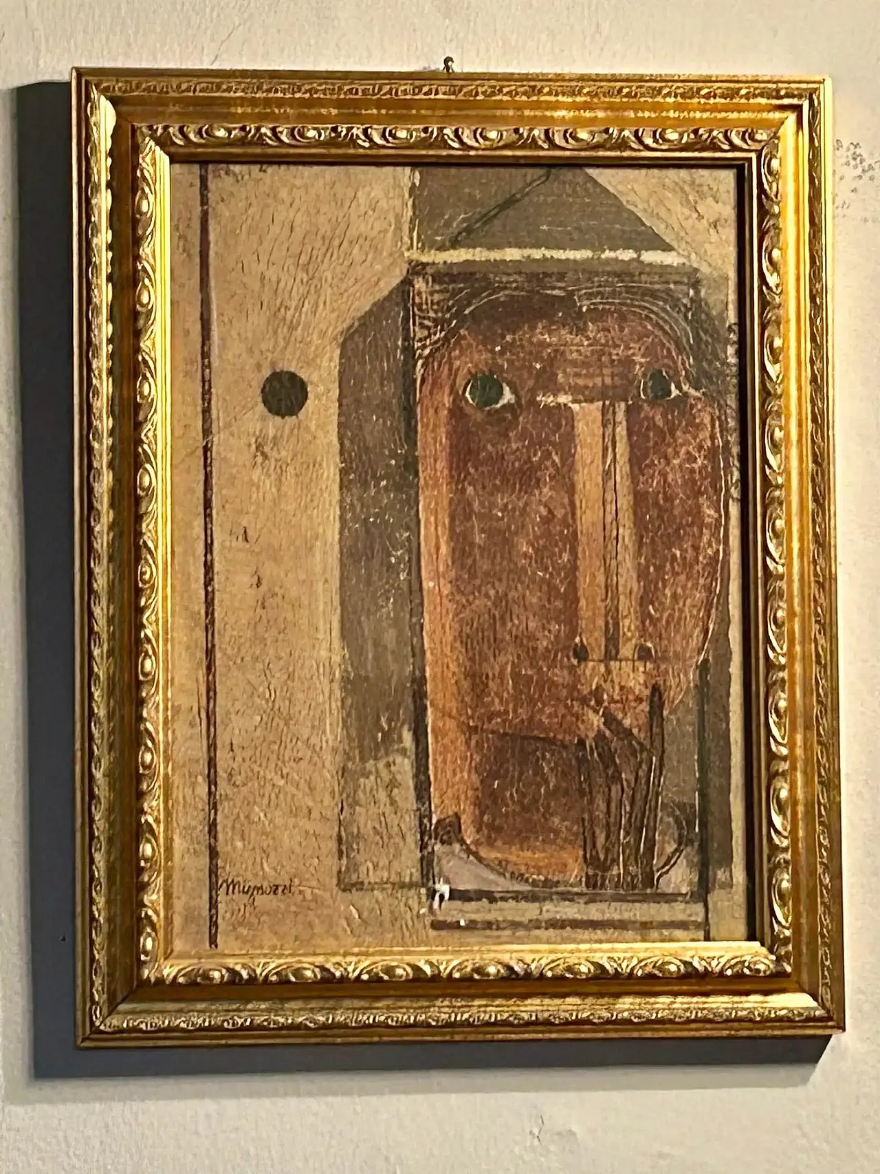 Figure with Hand by Antonio Mignozzi, oil on canvas, late 20th century