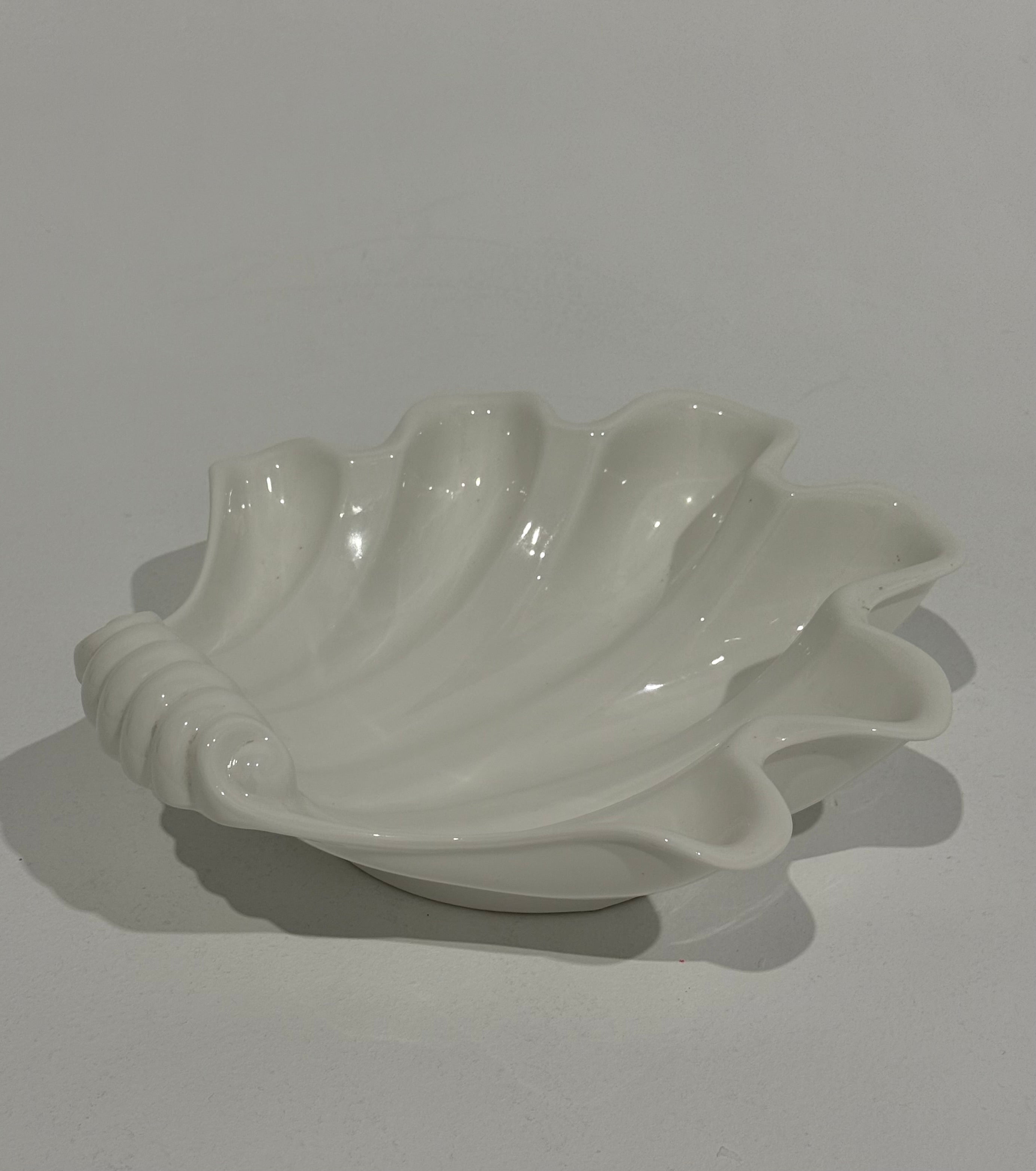 Large Vintage Porcelain Shell Bowl