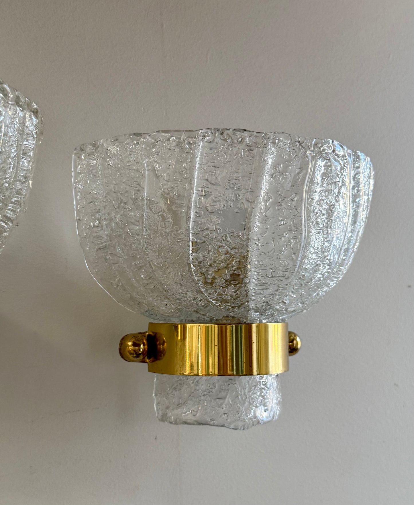 Pair of Murano Glass Wall Lights by Hillebrand