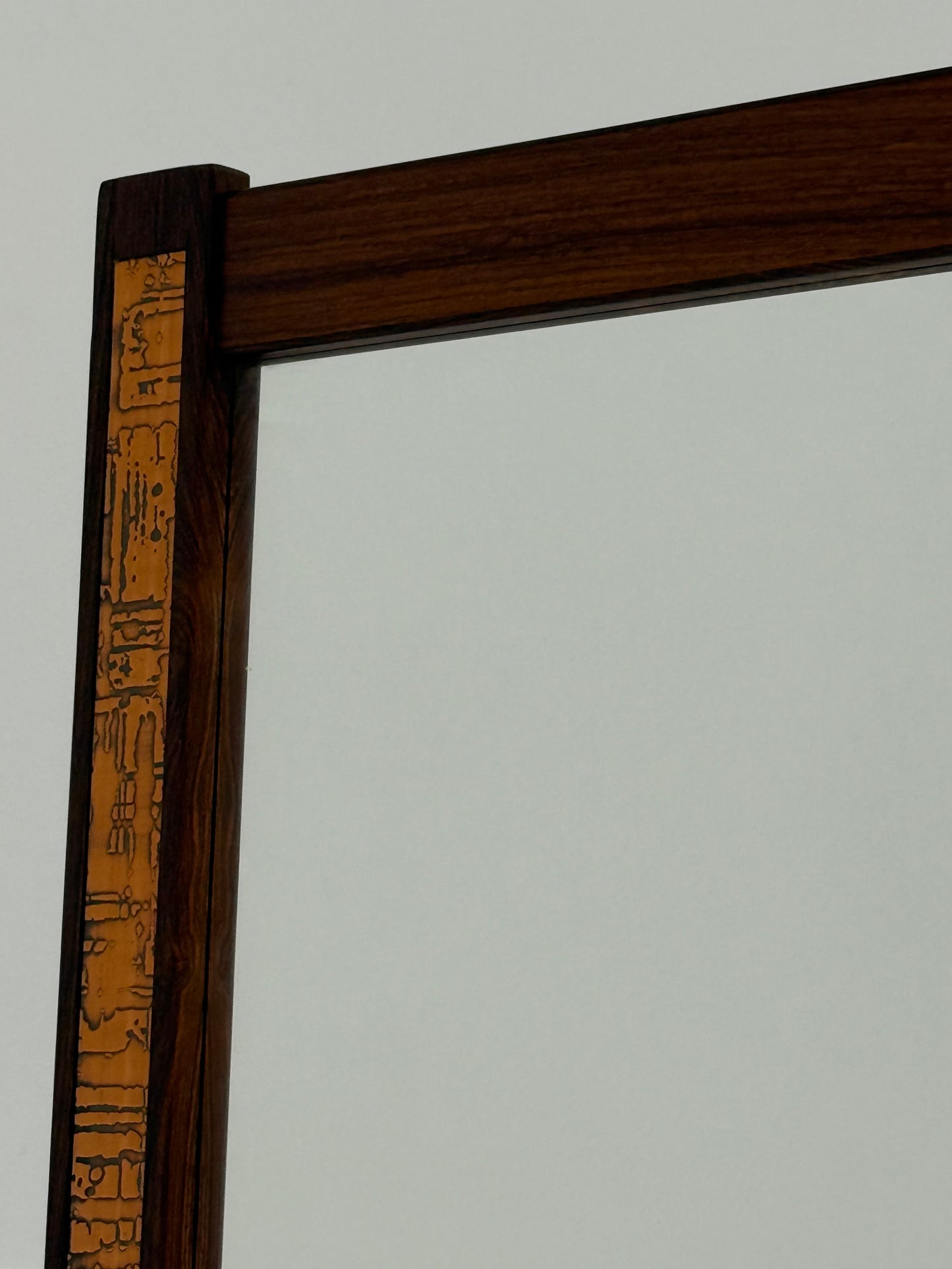 Danish Rosewood and Copper Mirror