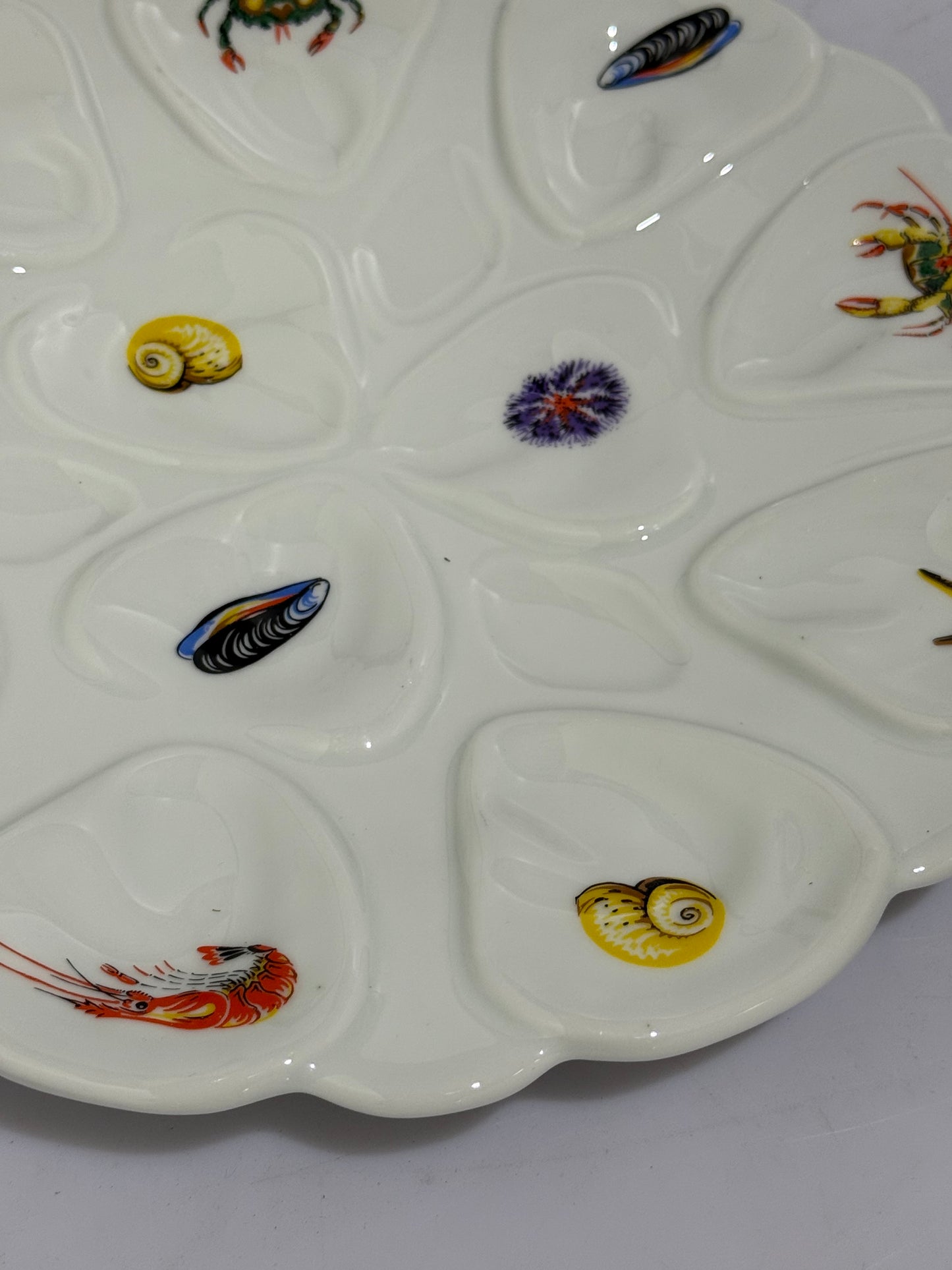 French Porcelain Oyster Serving Platter