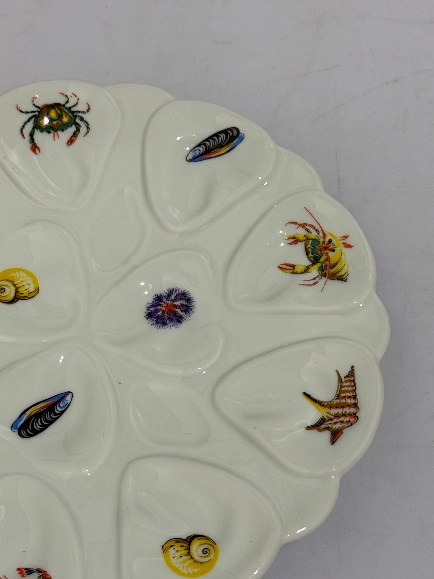 French Porcelain Oyster Serving Platter