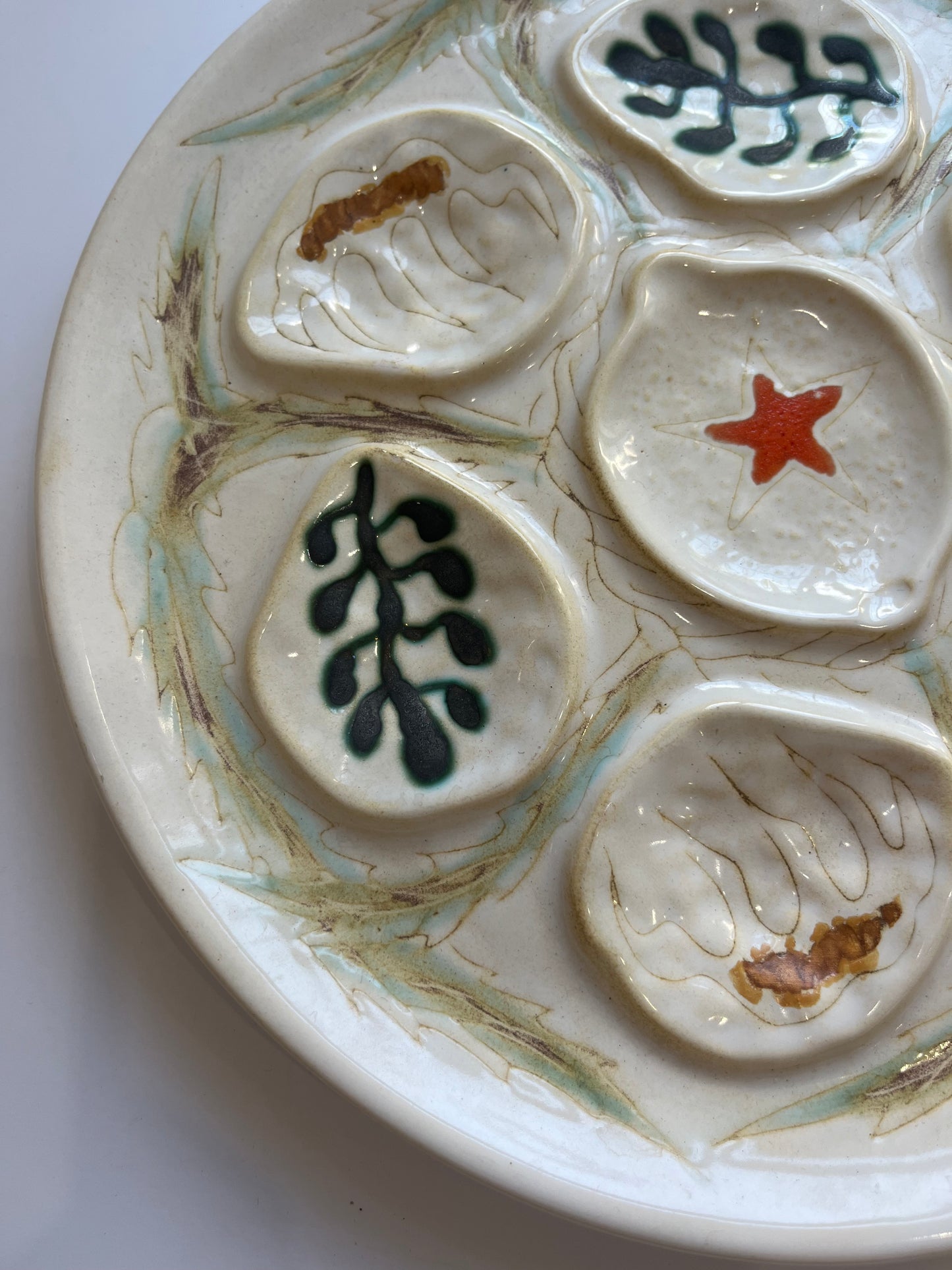 French Ceramic Oyster Plate - Two Available.