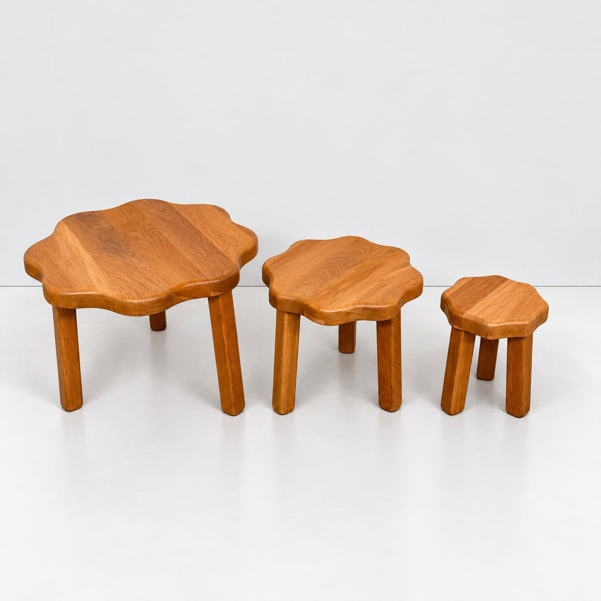 PRE-ORDER: Trio of 1970’s  Oak Nesting Tables