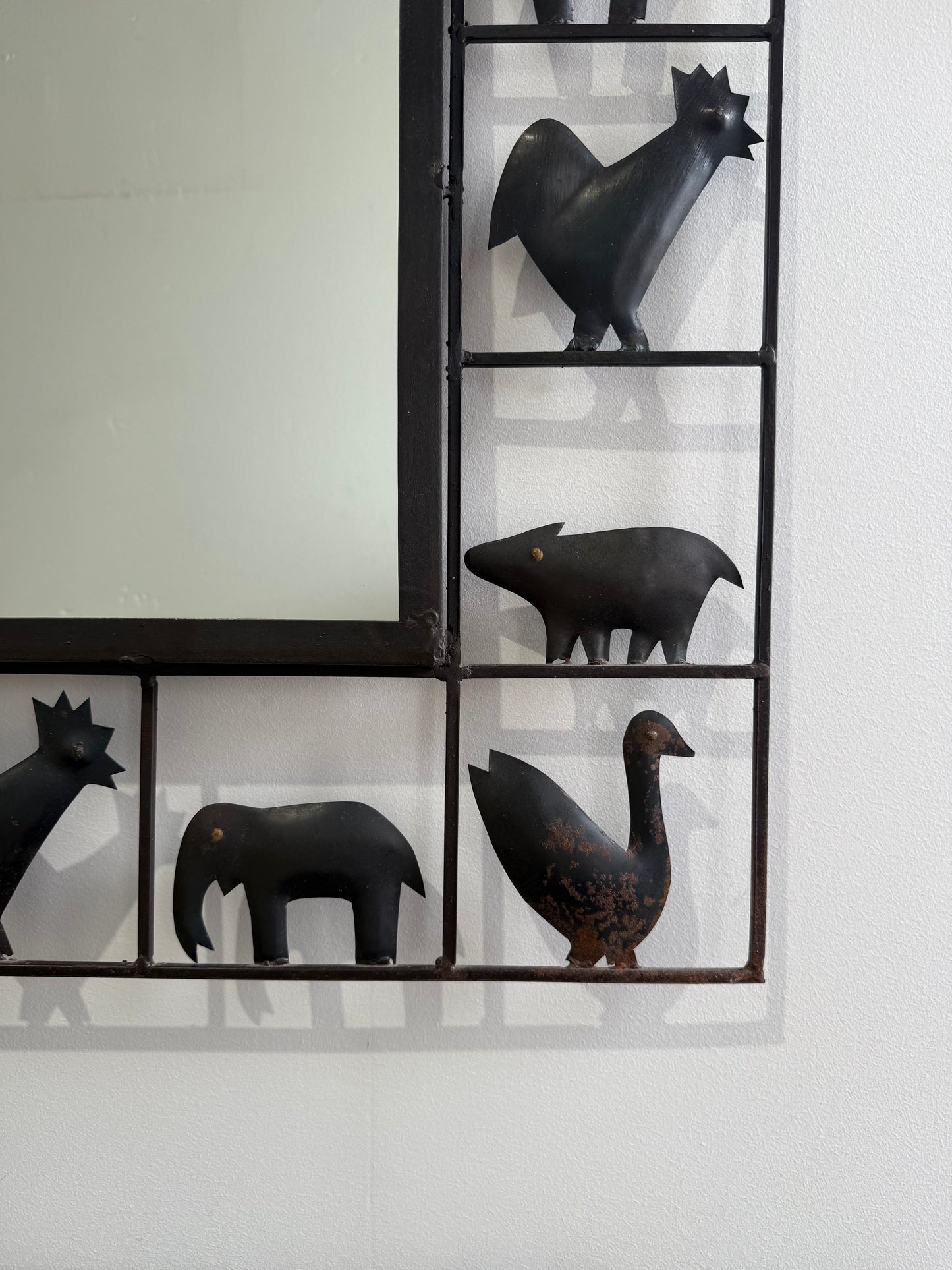 French Wrought Iron Mirror by Atelier Marolles