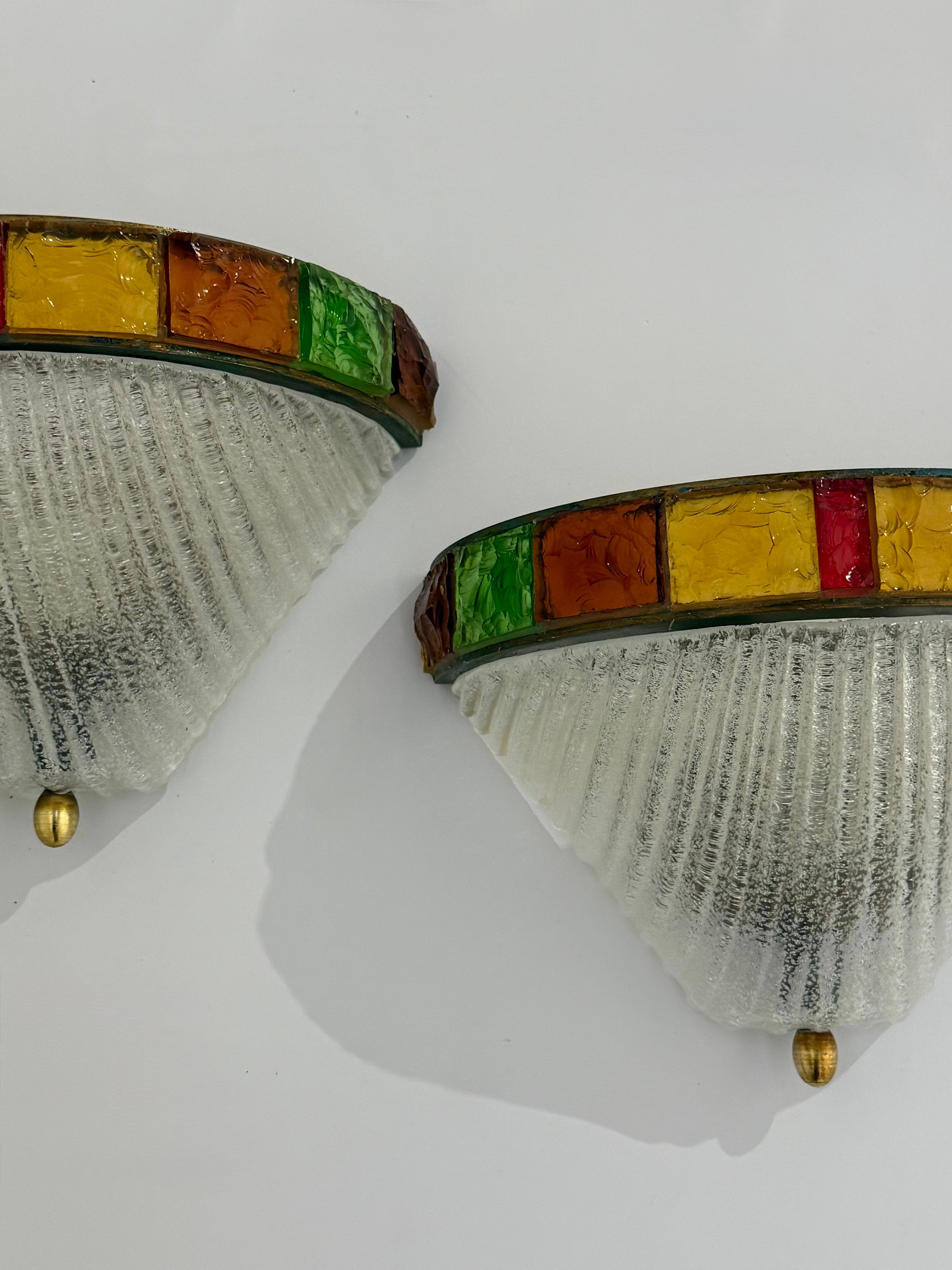 Pair of Murano Wall Lights by Poliarte