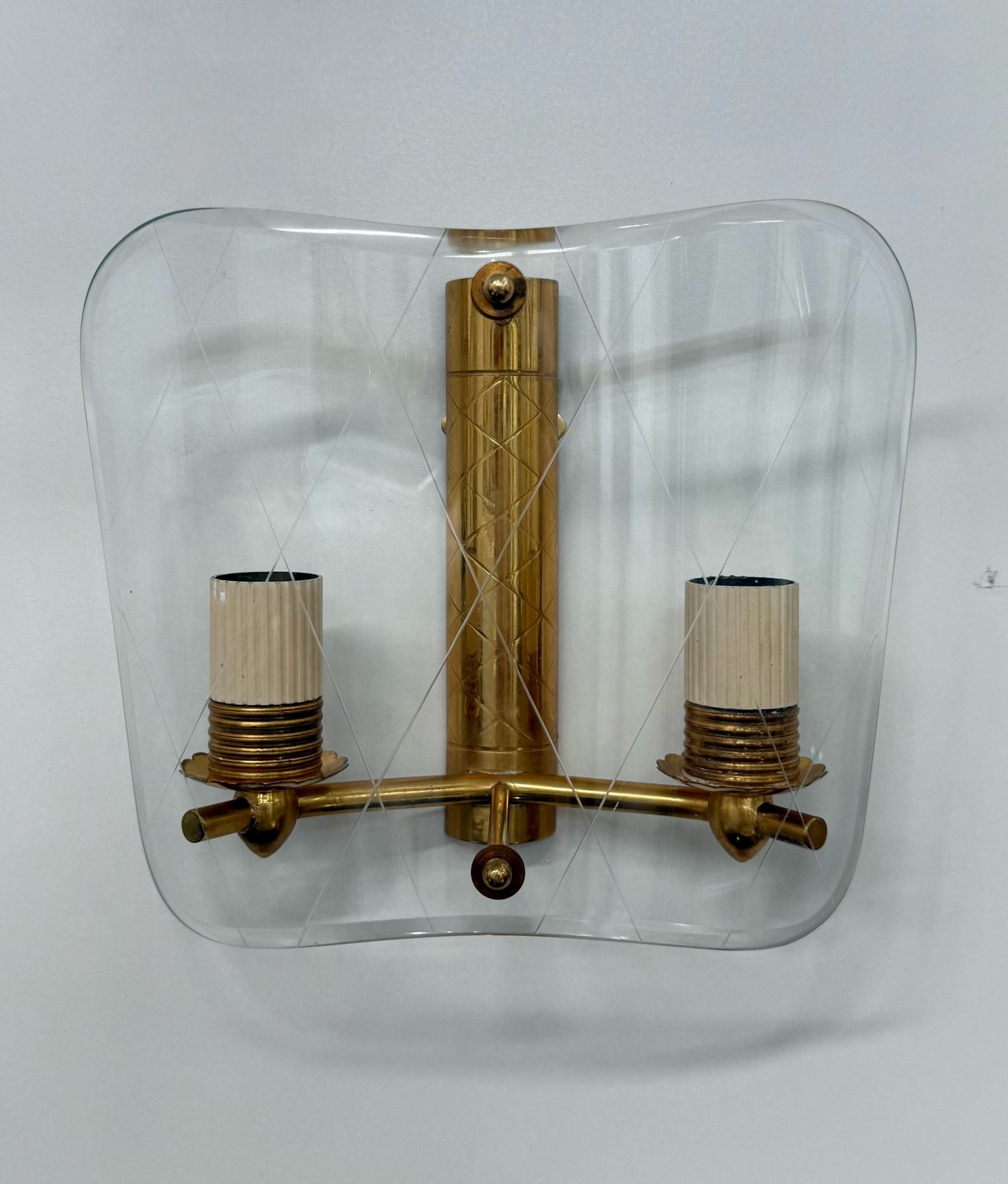 1950’s Italian Etched Glass Wall Lights - 3 Available