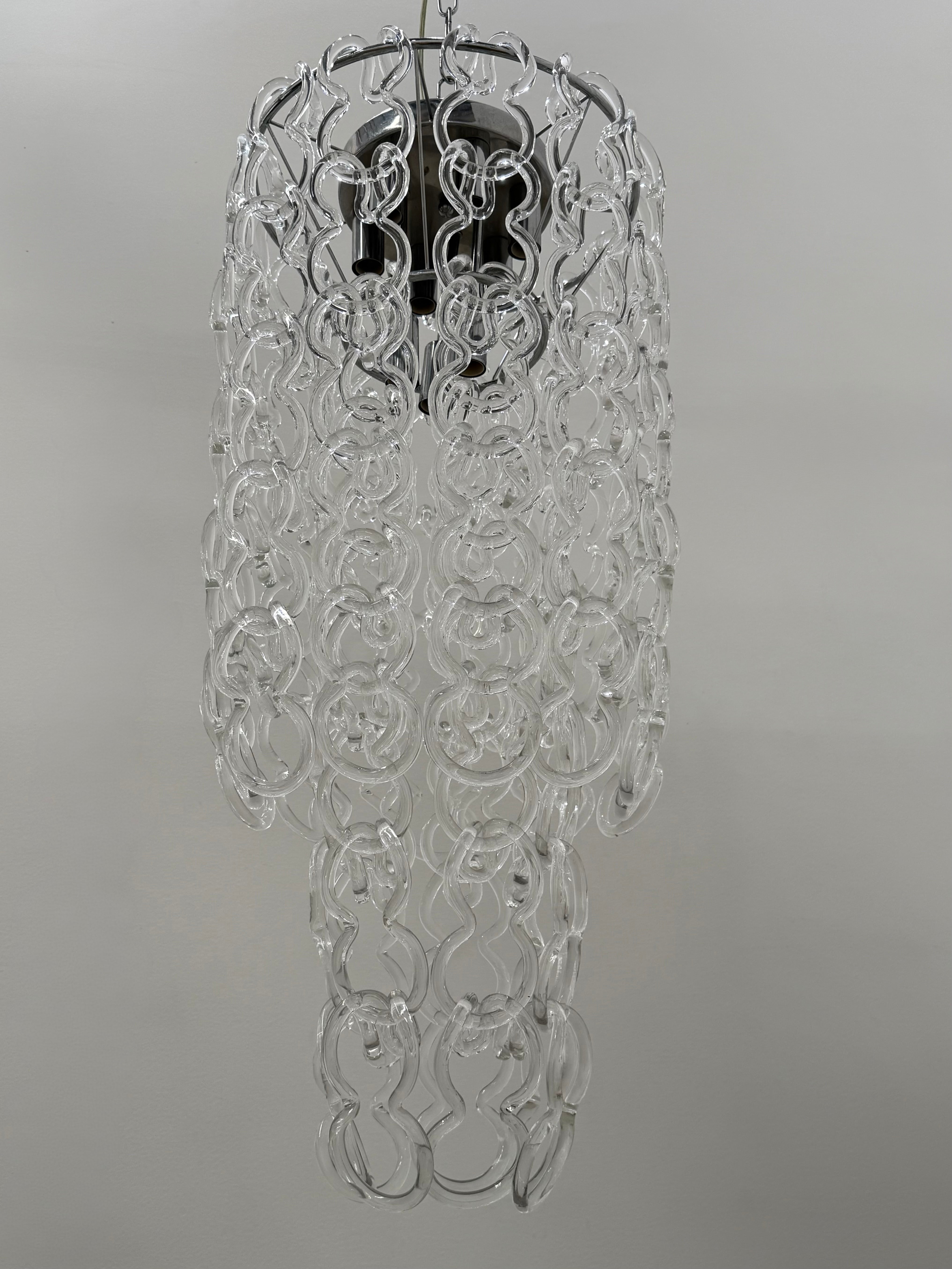 Vintage "Giogali" Chandelier by Angelo Mangiarotti for Vistosi