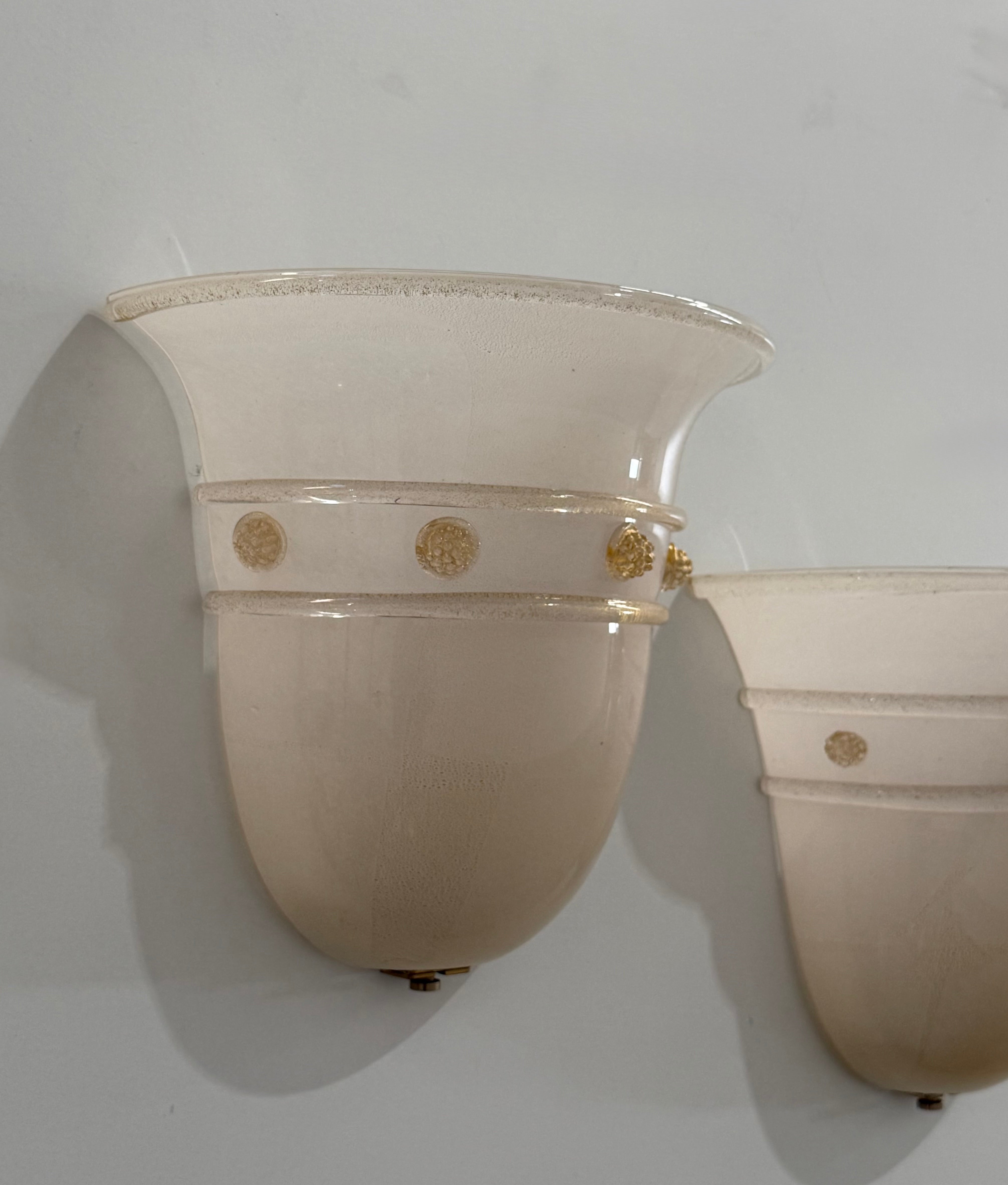 Pair of Murano Glass Wall Lights by Barovier & Toso
