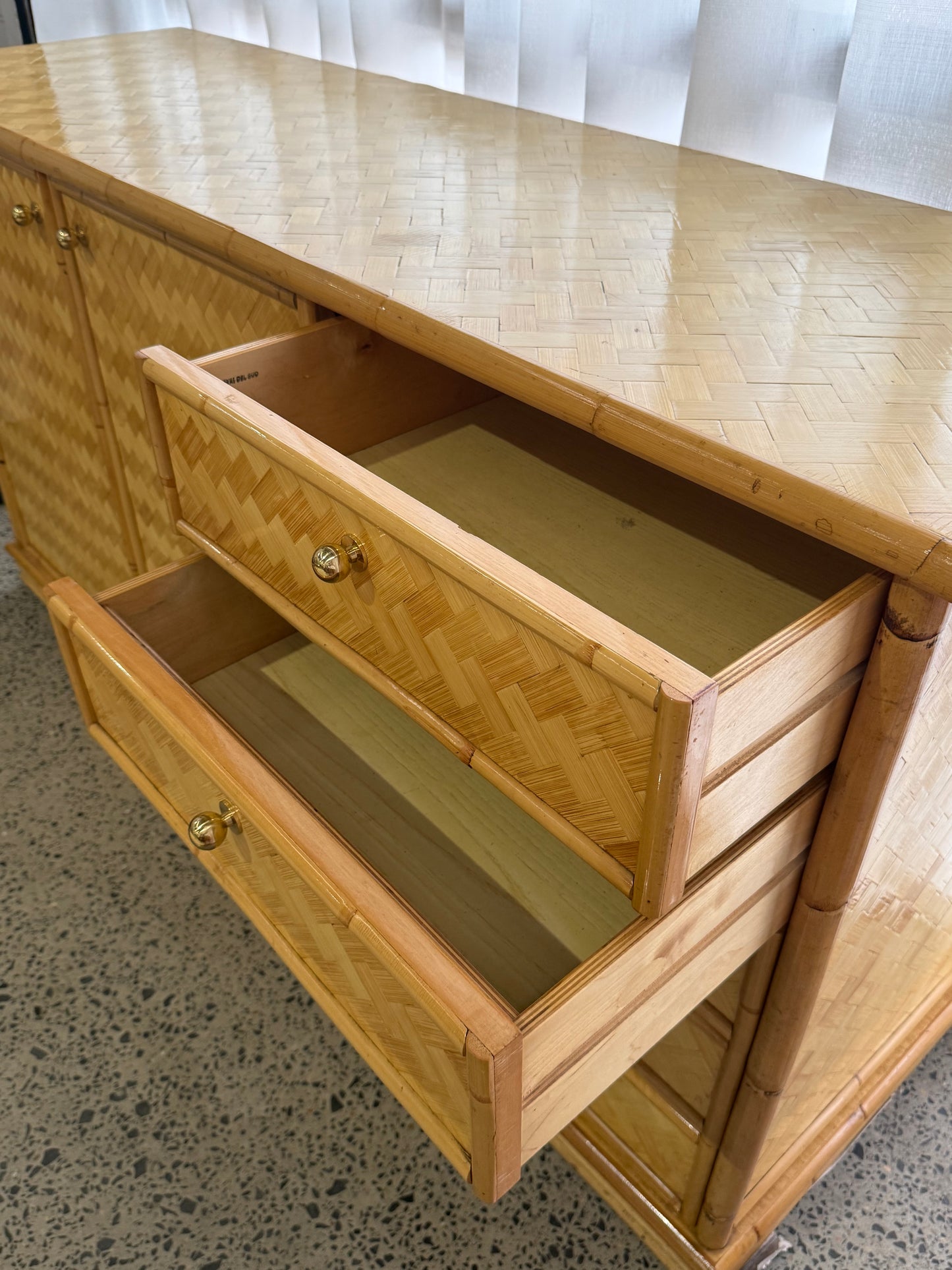 Italian Pressed Bamboo Sideboard by Vivai Del Sud