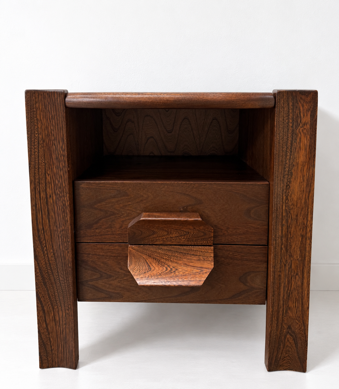 Pair of Elm Bedside Cabinets by Maison Regain