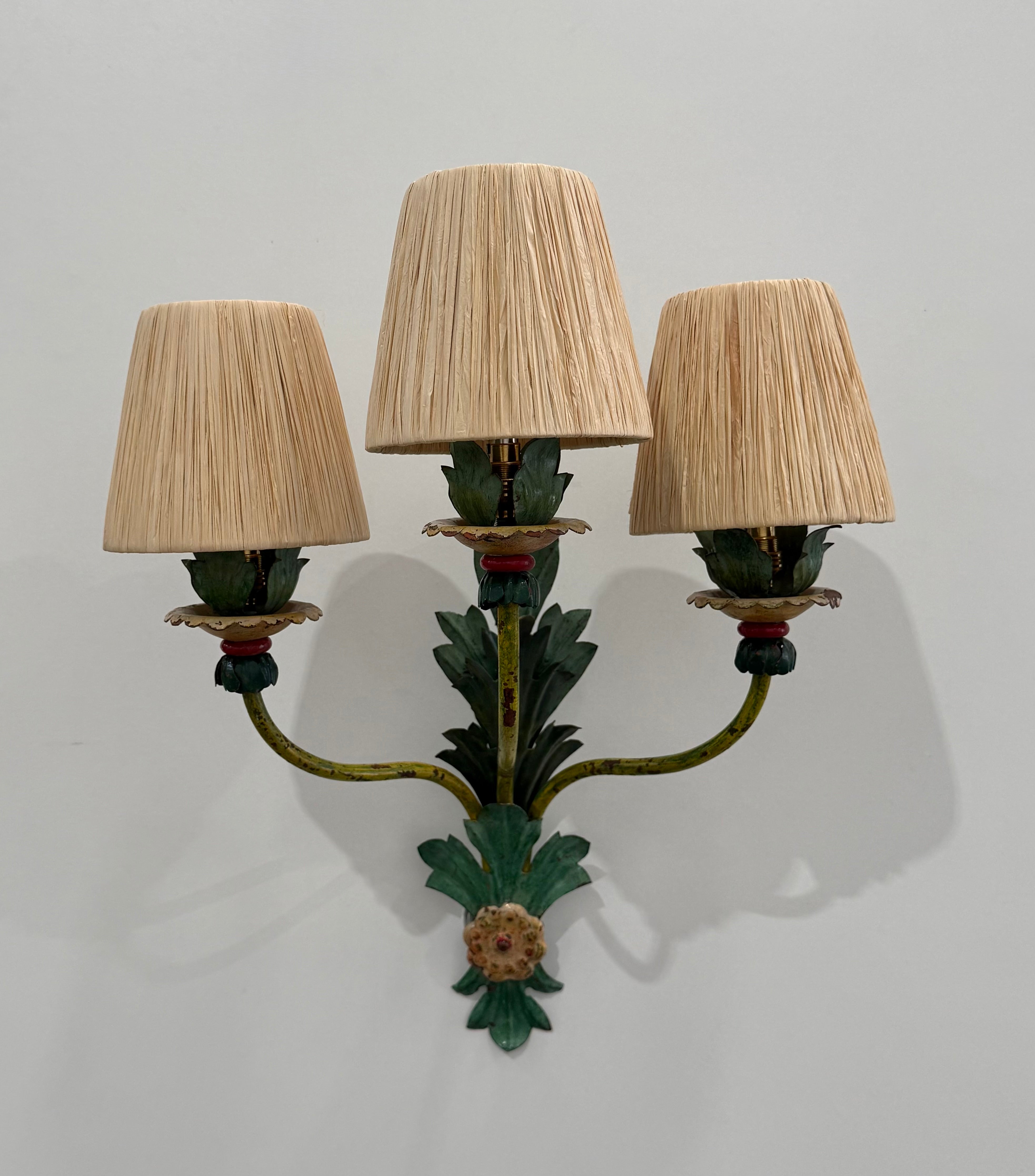 Pair of 1950’s Italian Tolware Wall Lights