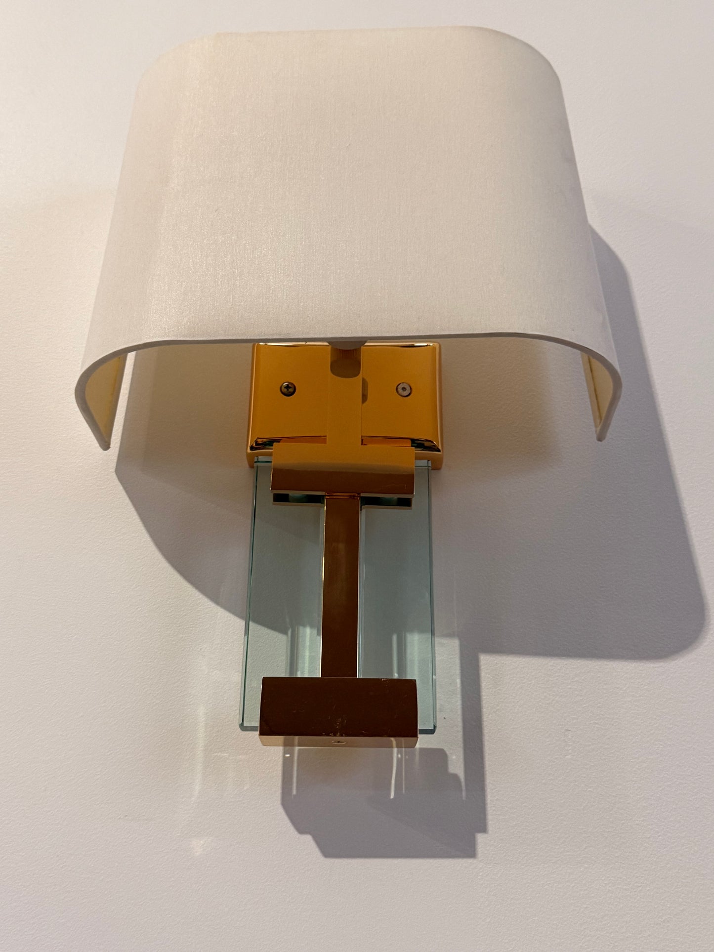 1960’s Italian Glass and Brass Wall Light - Two Available