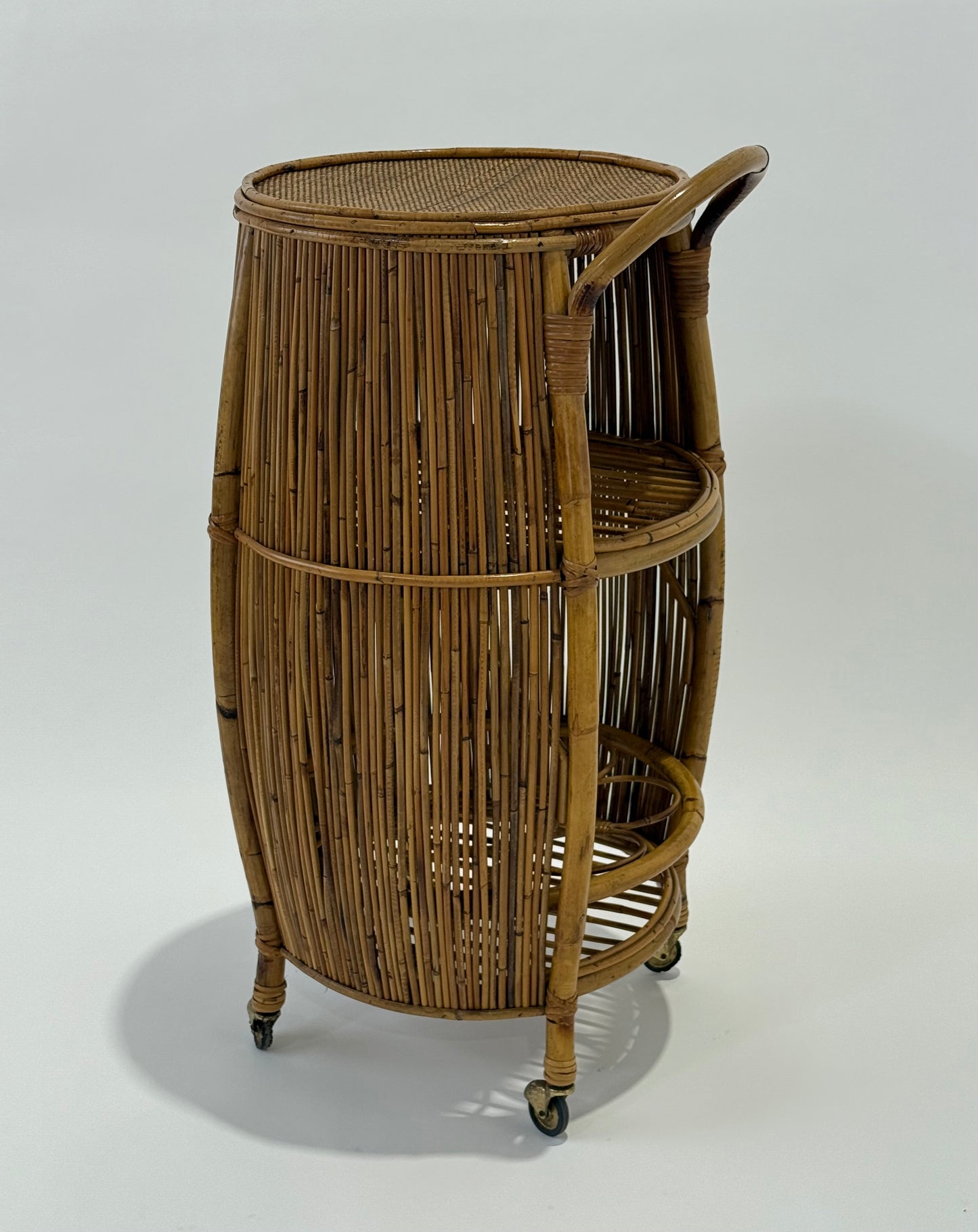 Italian 1960’s Bamboo Bar Trolley by Bonacina