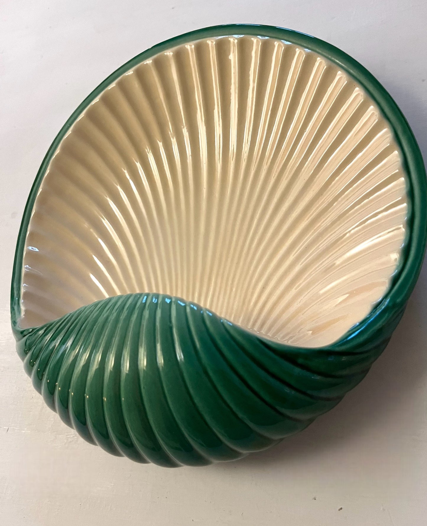 French Ceramic Shell Wall Light - Two Available