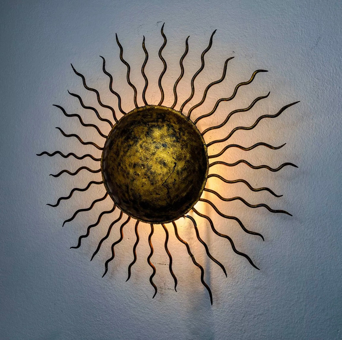 1970’s Spanish Sun Wall / Ceiling Light - Two Available